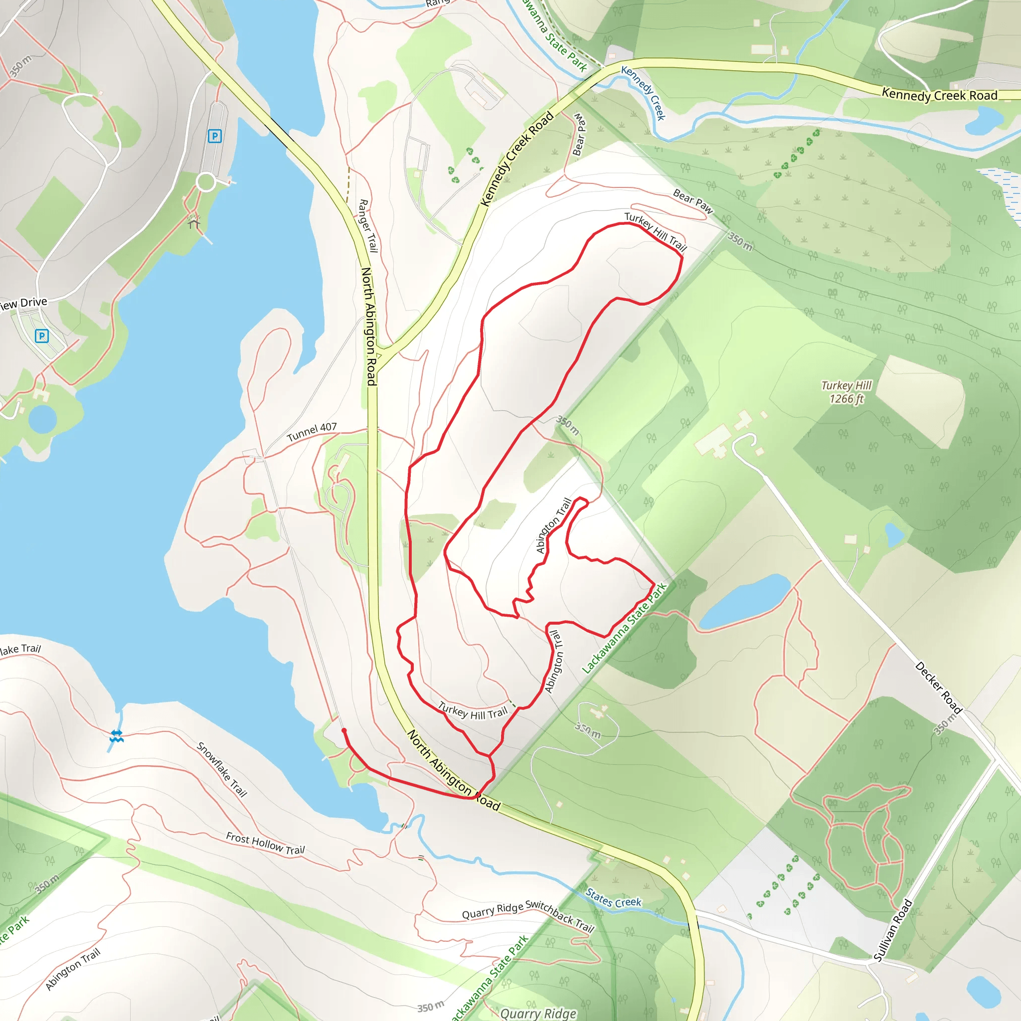 Turkey Hill Trail and Abington Trail Loop mobile static map