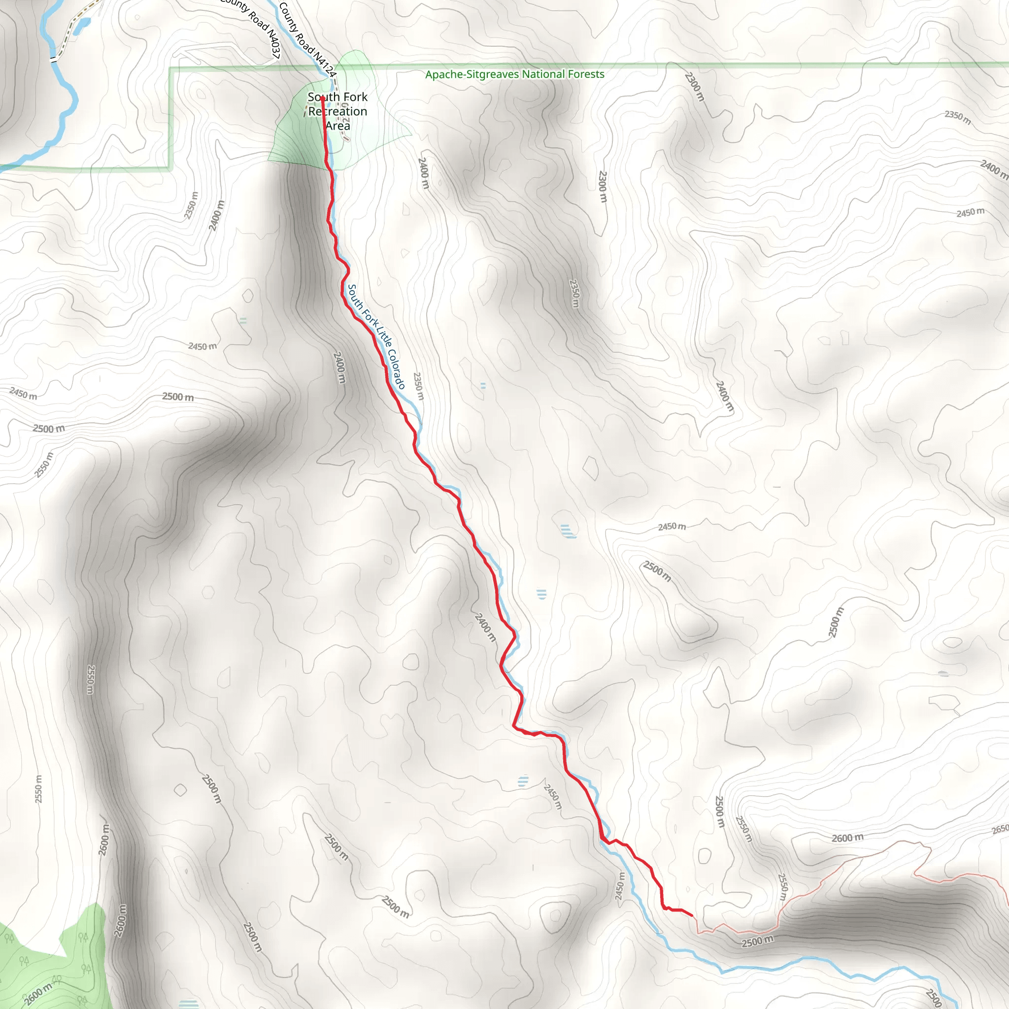 South Fork Little Colorado Trail mobile static map