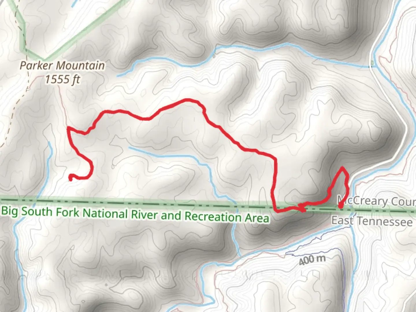 An image depicting the trail Buffalo Arch via Parker Mountain Trail and its surrounding area.