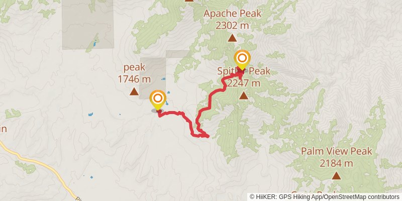 Spitler Peak Trail stage 2 Map