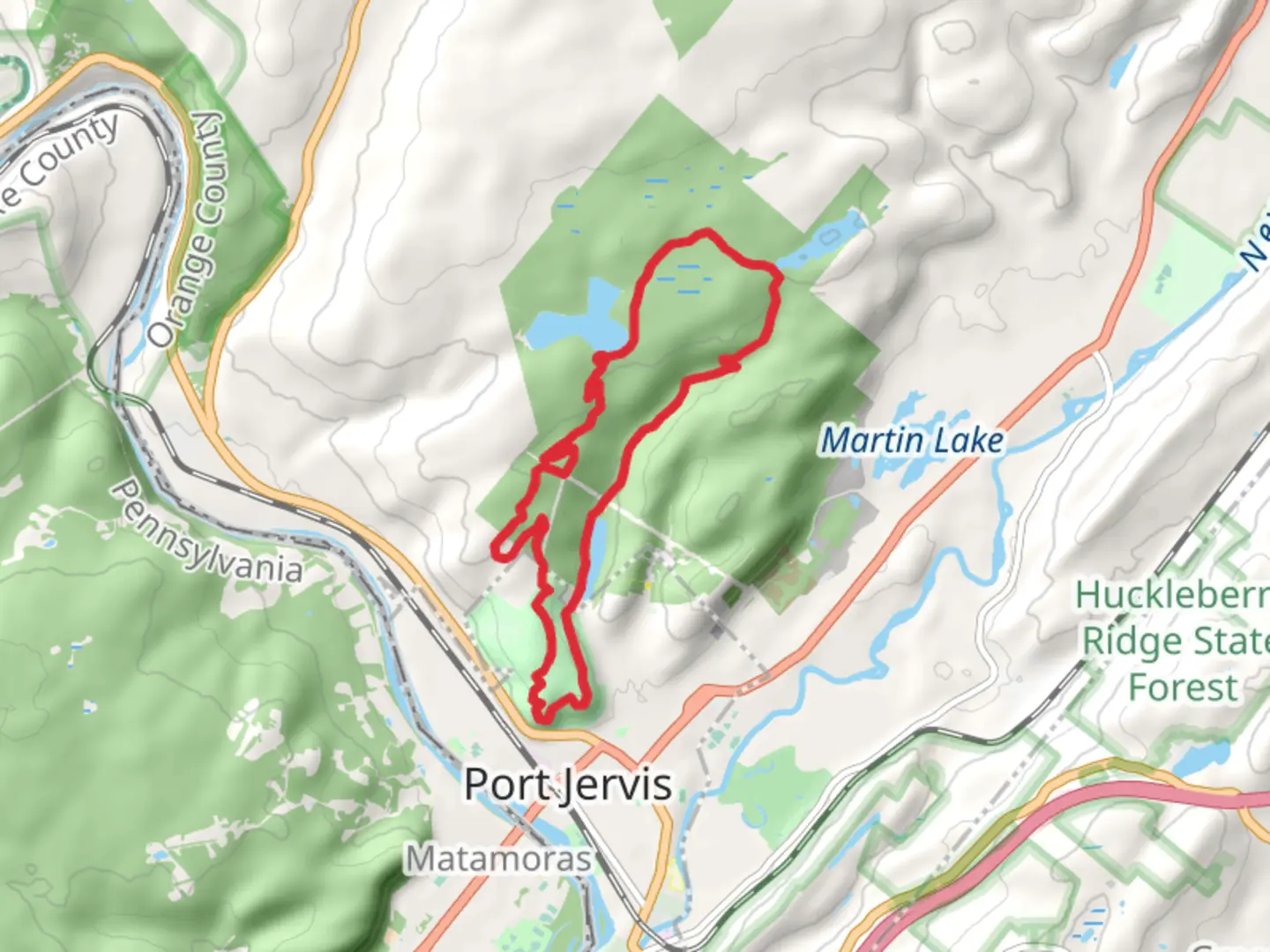 An image depicting the trail Reservoir Number 3 and Mirror Lake Loop and its surrounding area.