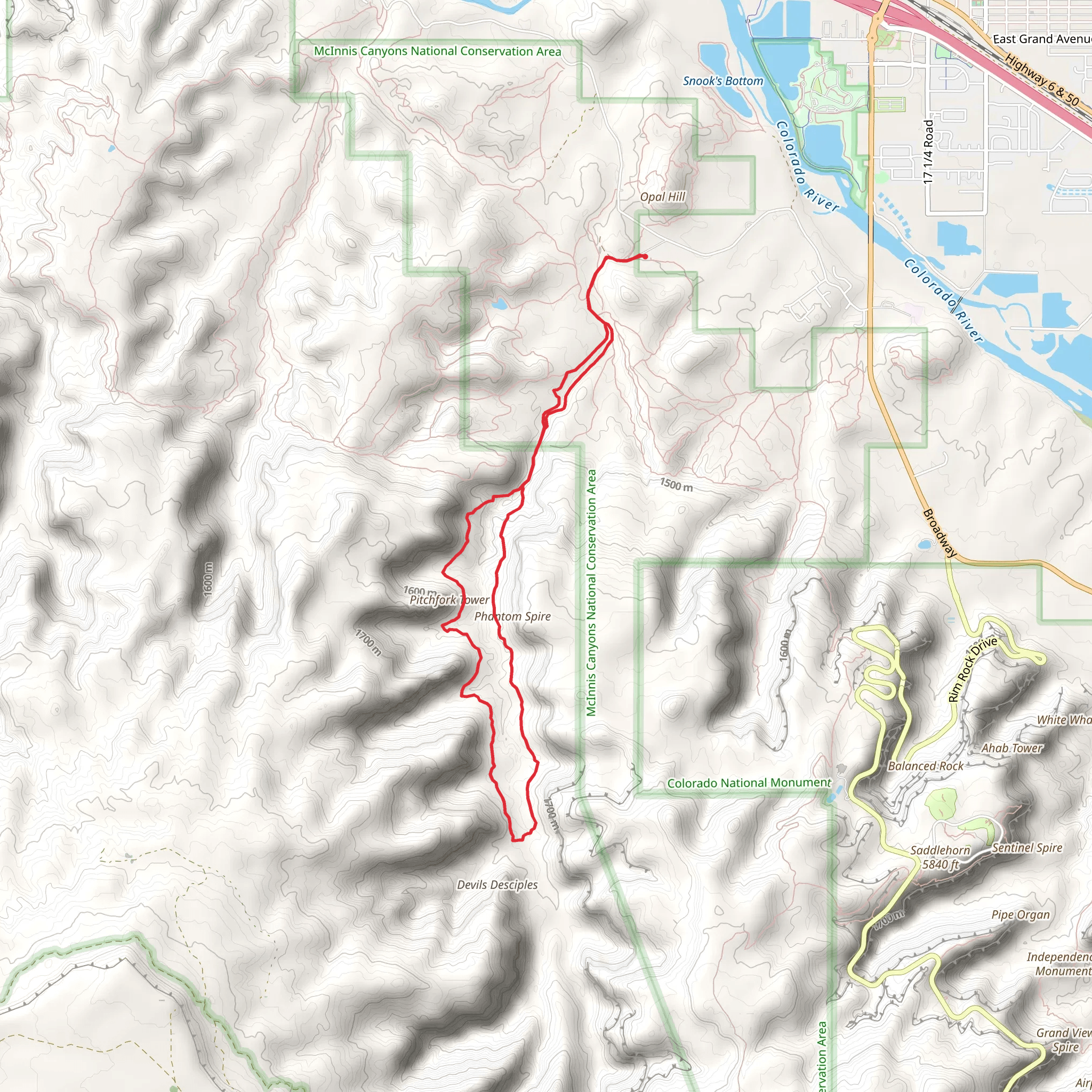 D3 Devils Canyon Trail Loop mobile static map