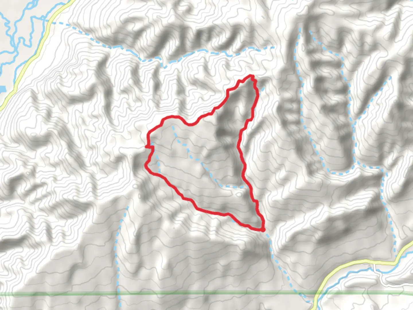 An image depicting the trail First Fork, Missionary Ridge and Red Creek Loop Trail and its surrounding area.
