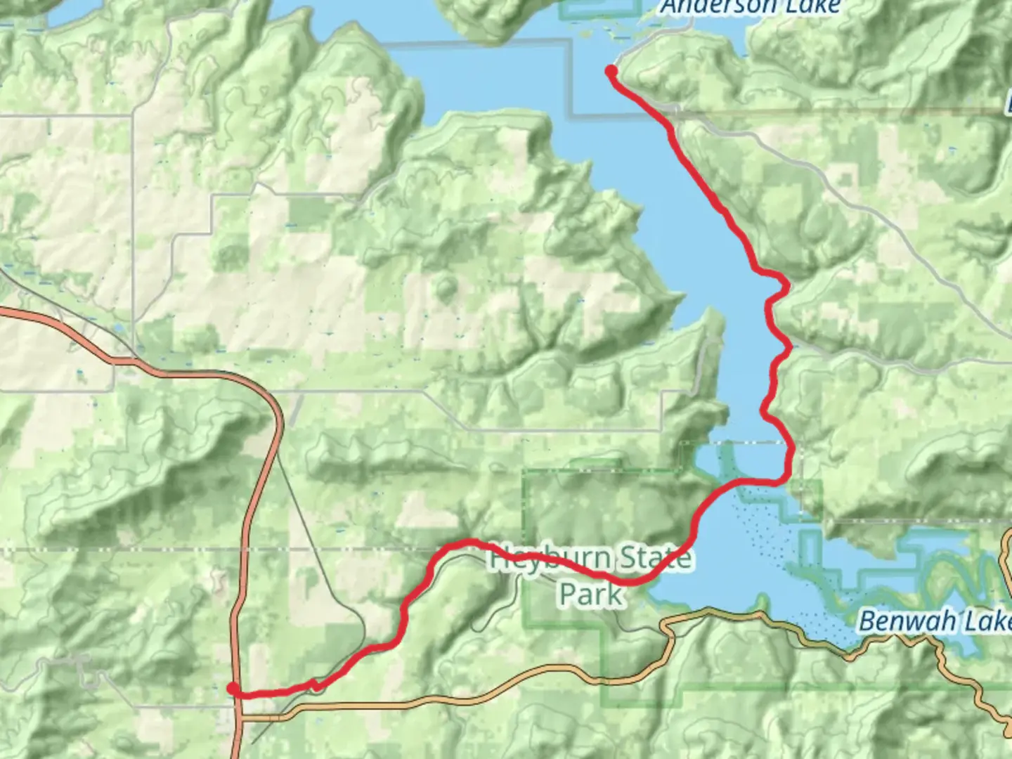 An image depicting the trail Trail of the Coeur d'Alene and its surrounding area.