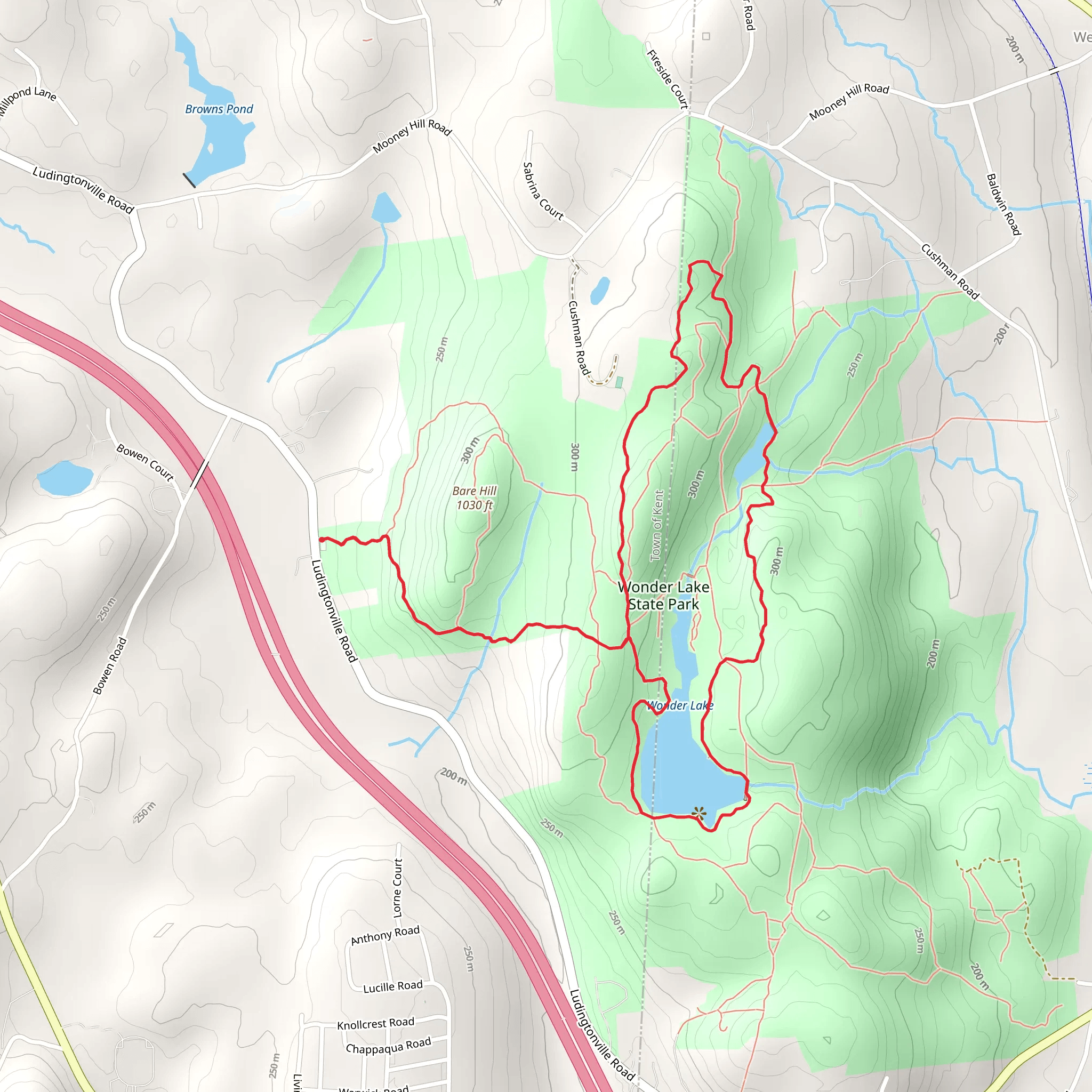 Wonder Lake State Park Loop Trail mobile static map