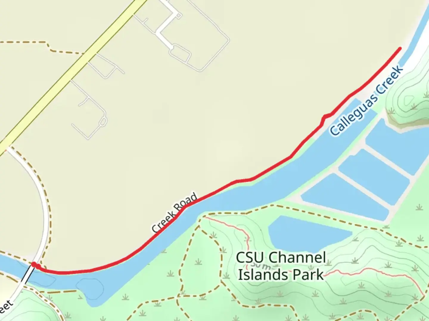 An image depicting the trail Walk along Calleguas Creek and its surrounding area.