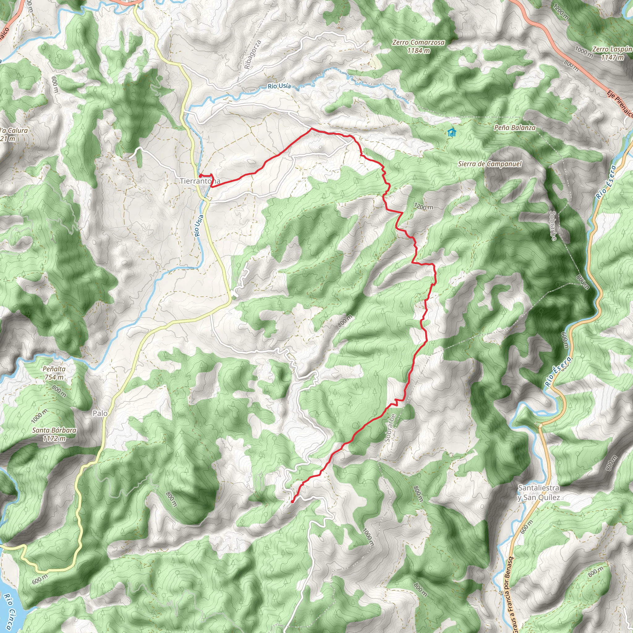 Trails of Pallaruelo - Sierra de Campanúe PR HU 190 mobile static map