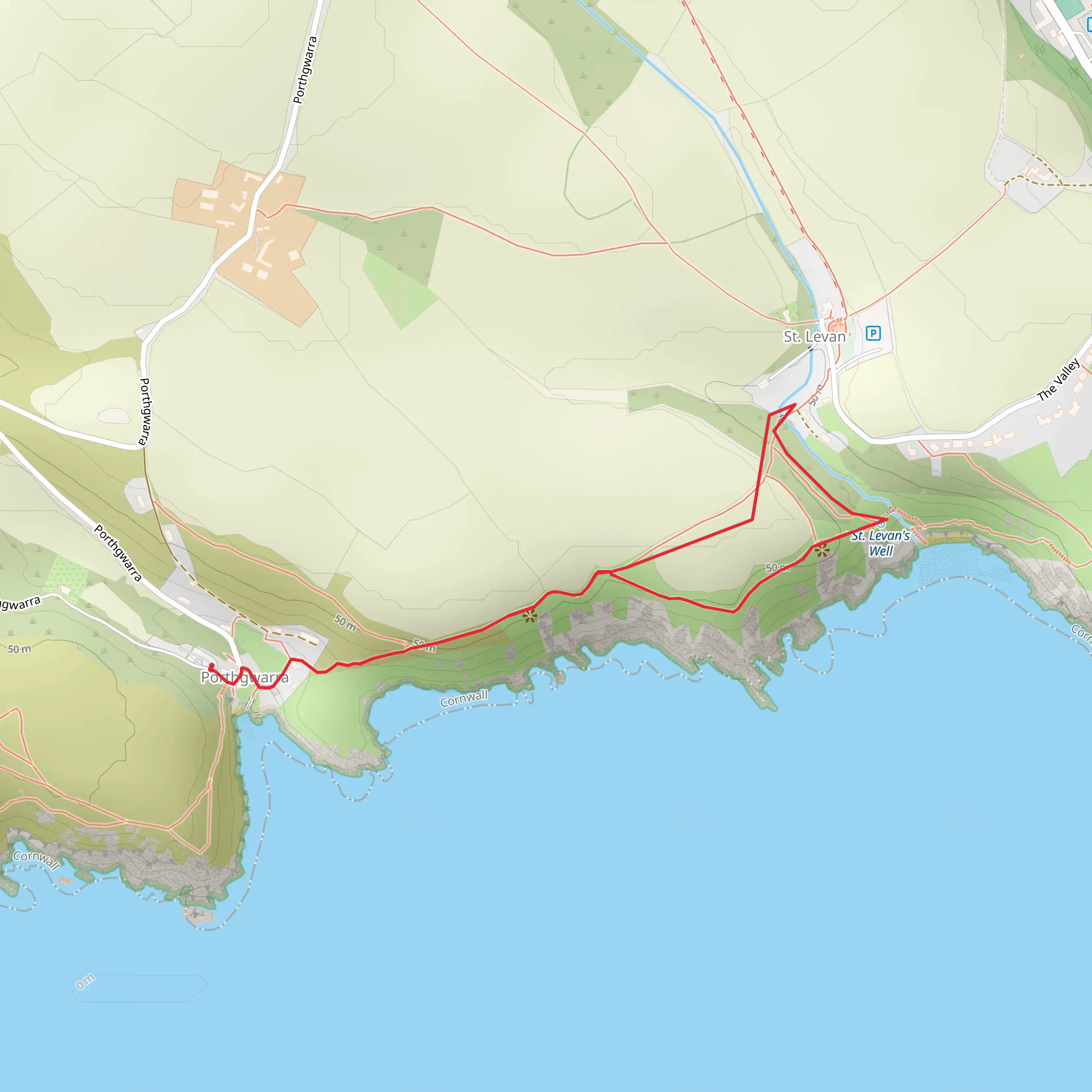 The Cove - Gwennap Head - St Levan Walk mobile static map