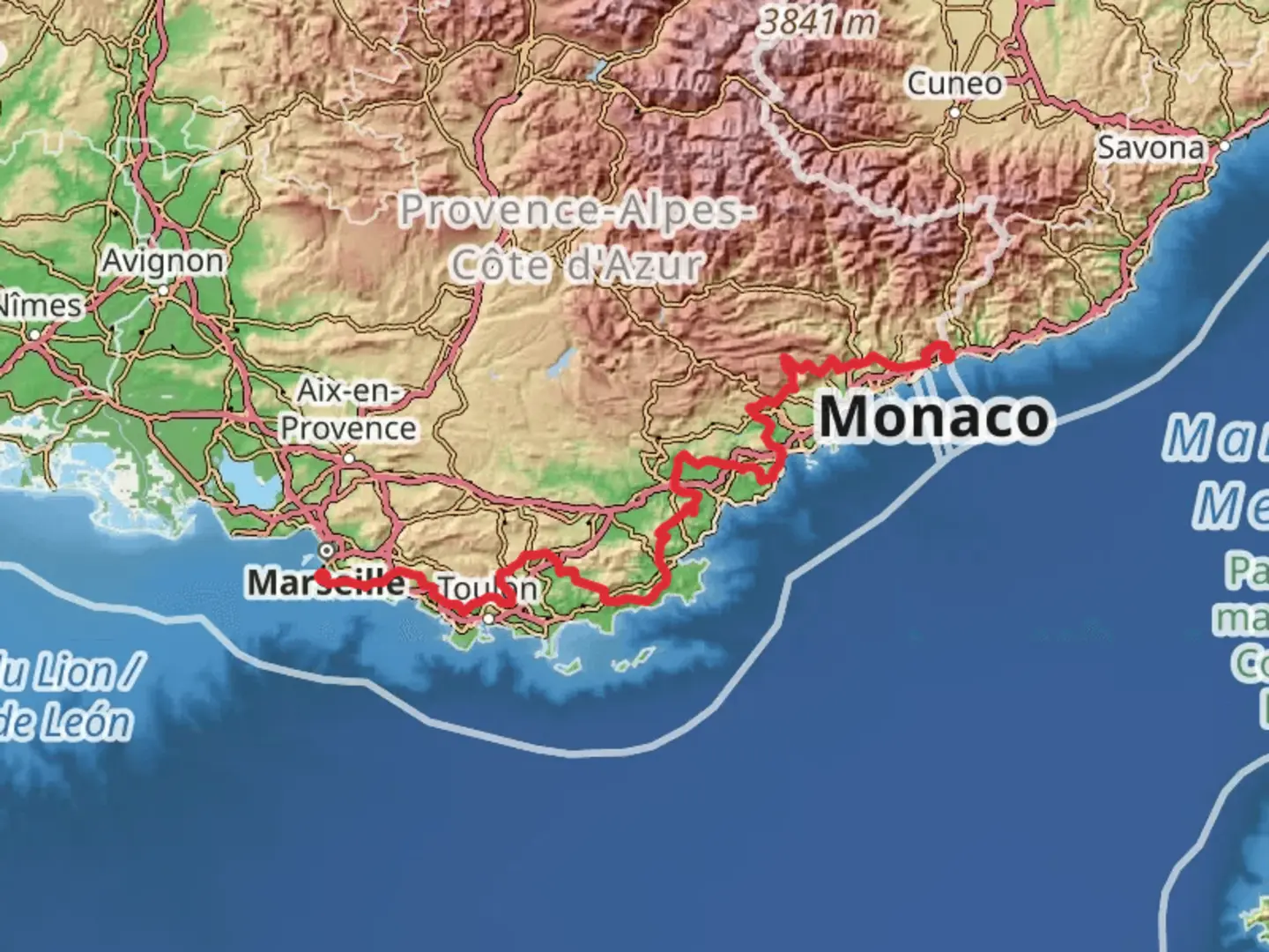 An image depicting the trail GR 51 and its surrounding area.