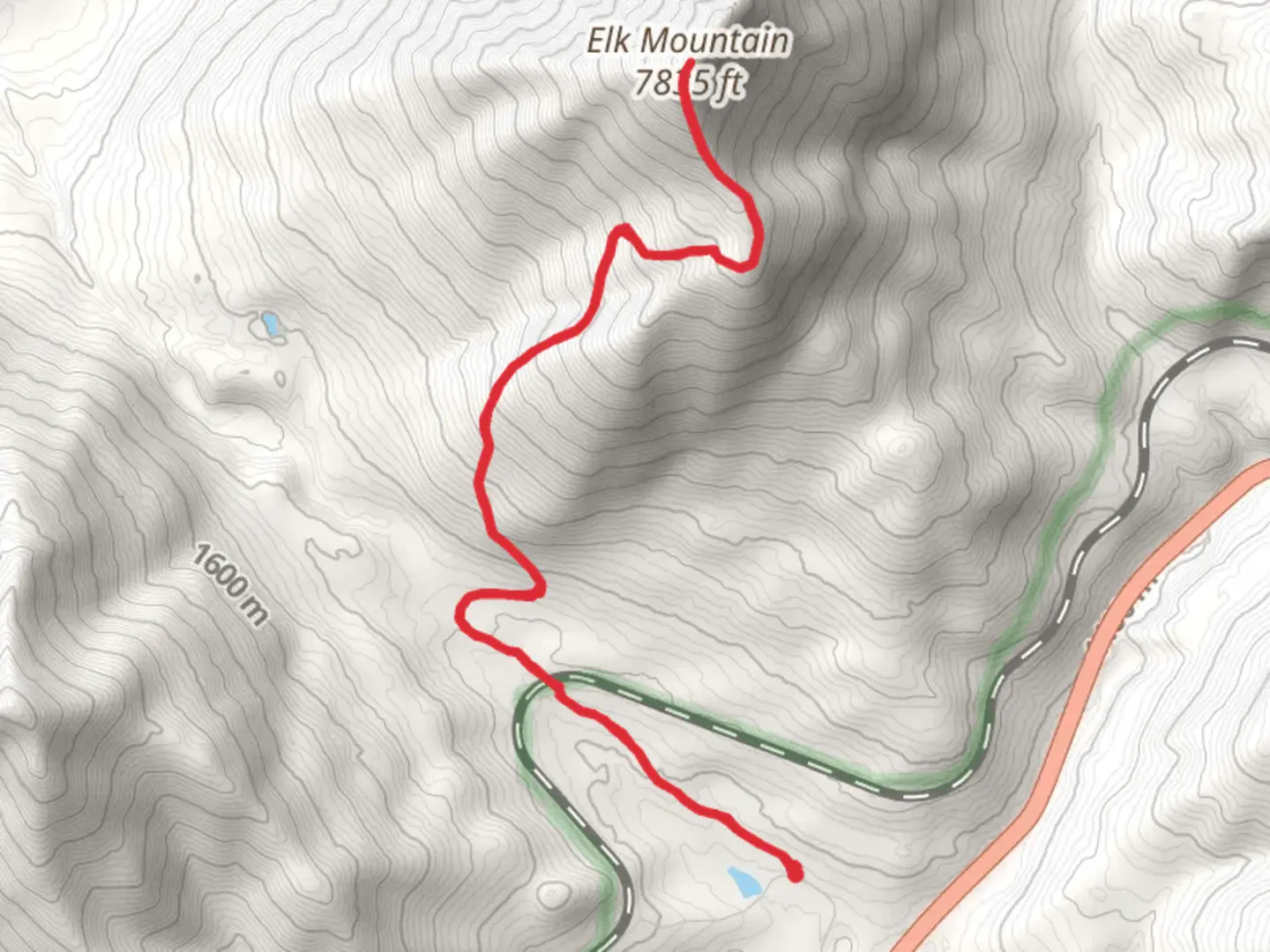 An image depicting the trail Elk Mountain via Fielding Trail and its surrounding area.
