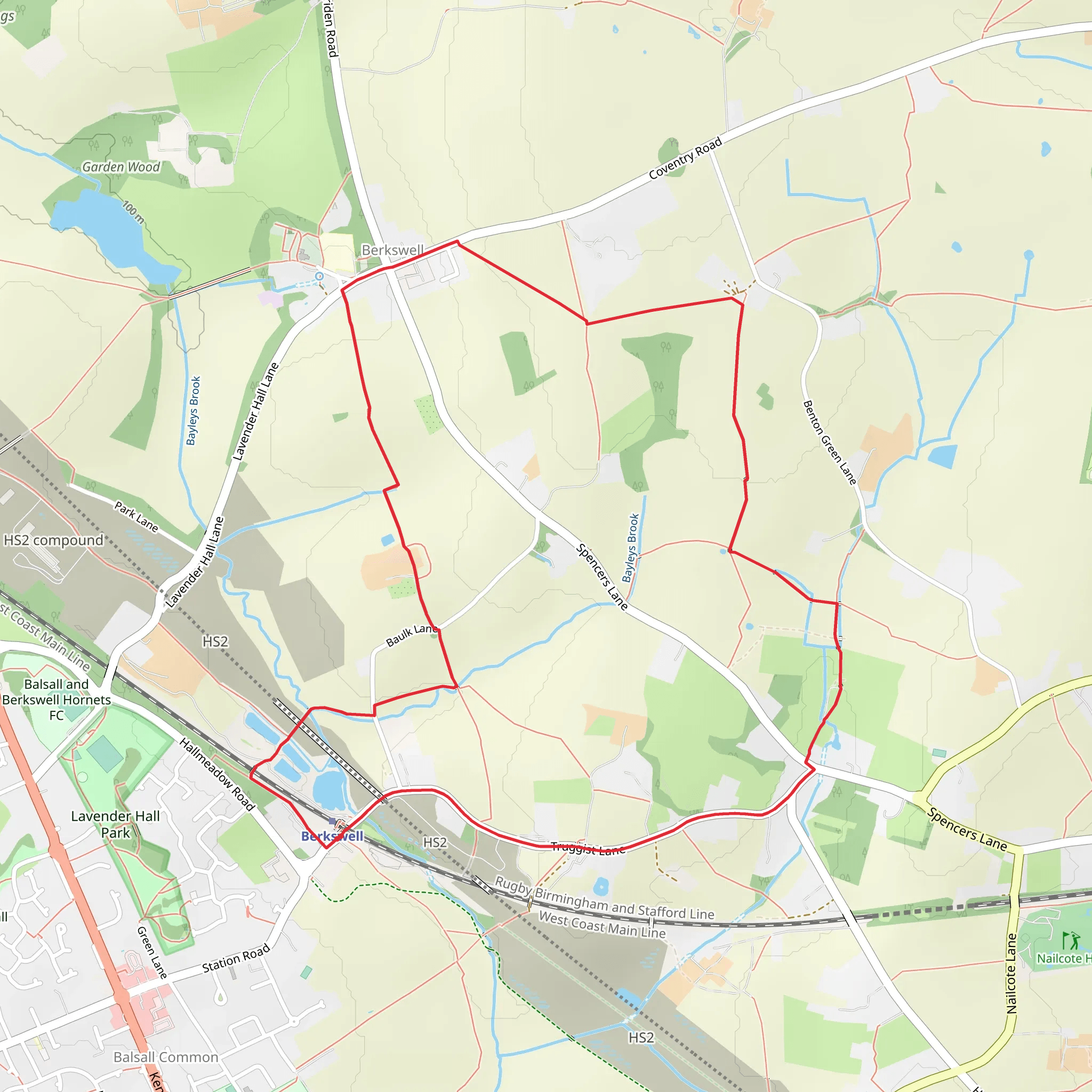 AW Circular Walk 02 in Berkswell mobile static map