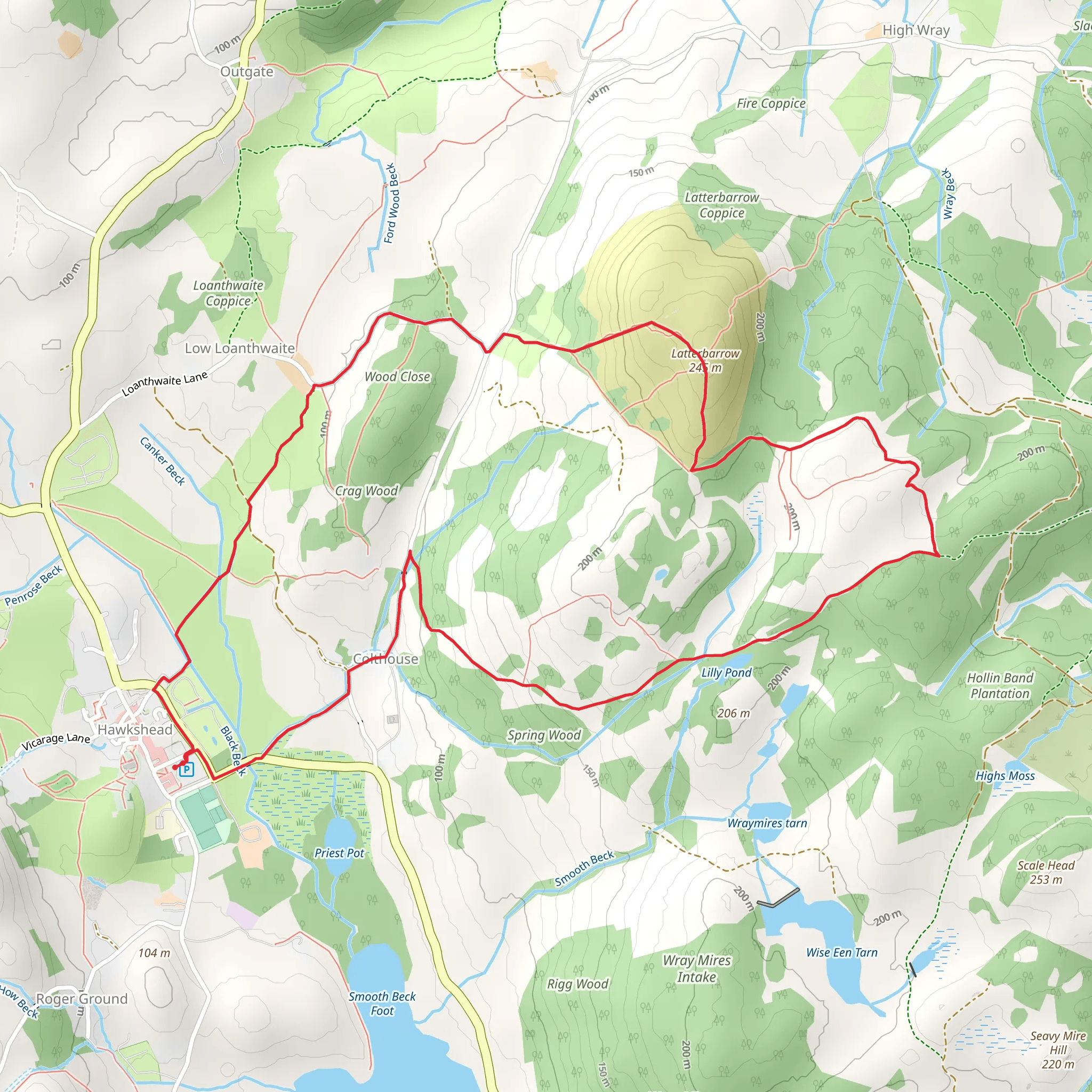 Latterbarrow Loop mobile static map