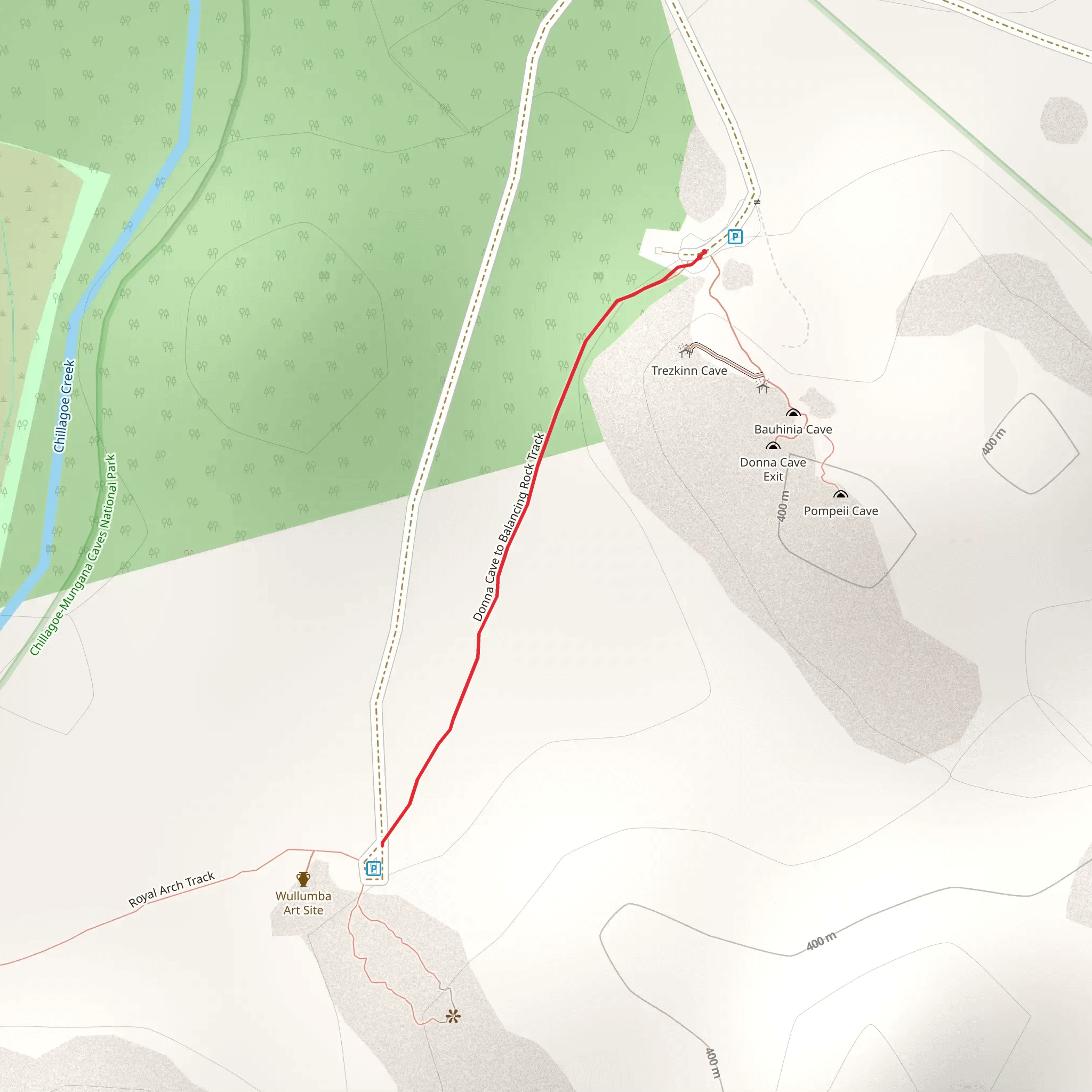 Donna Cave to Balancing Rock Track mobile static map