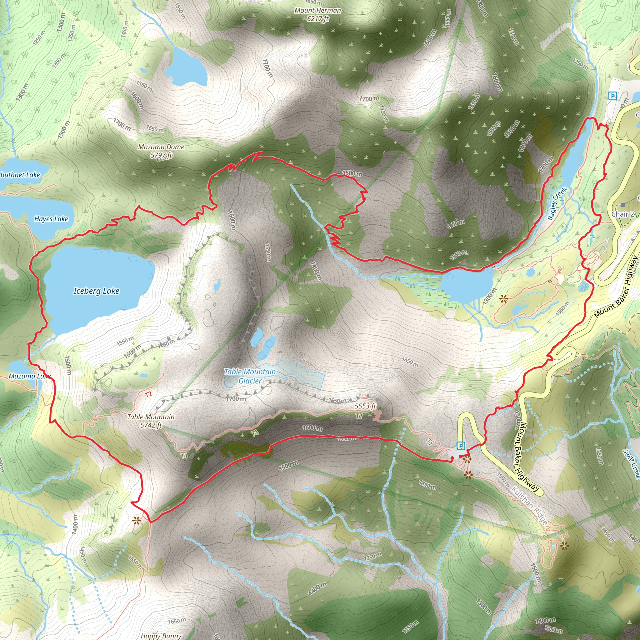Chain Lakes Trail mobile static map