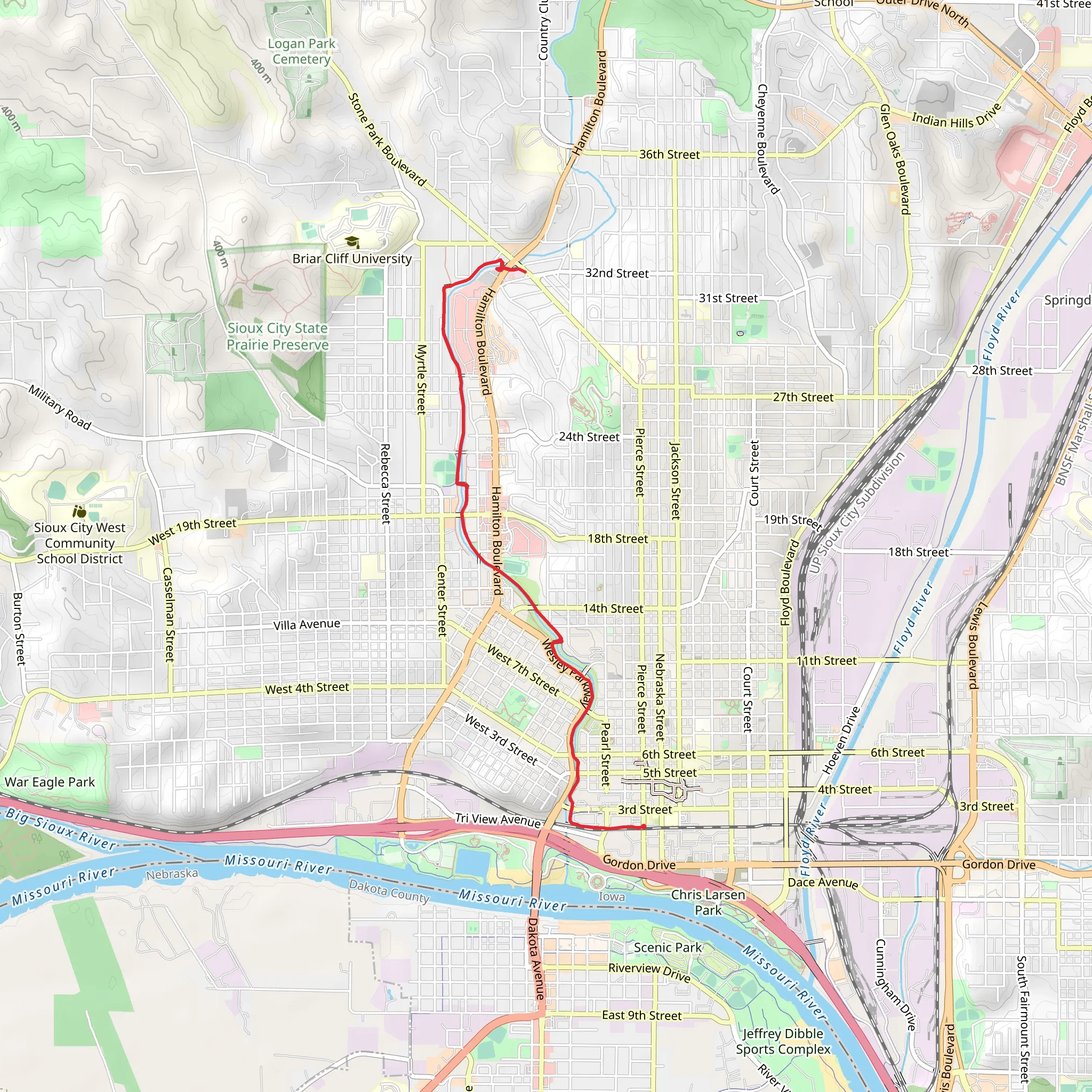 Perry Creek Trail Out and Back mobile static map