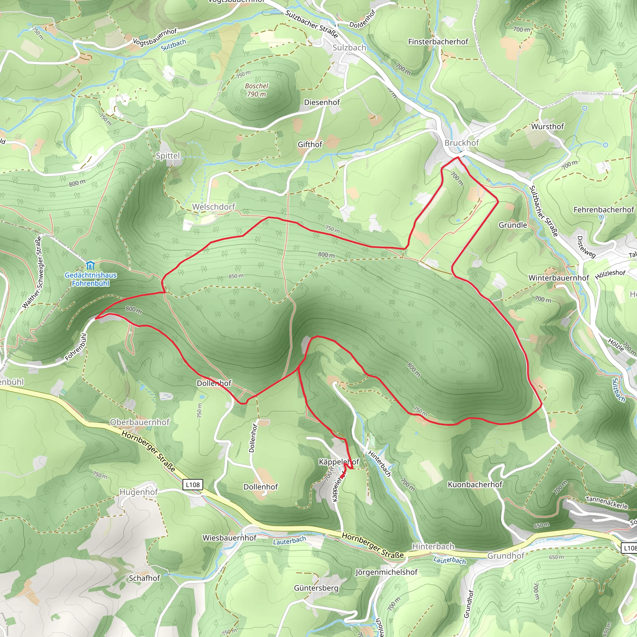 Hohenreutewald Loop - Bruckhof mobile static map