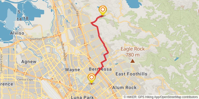 Bay Area Ridge Trail stage 33 Map