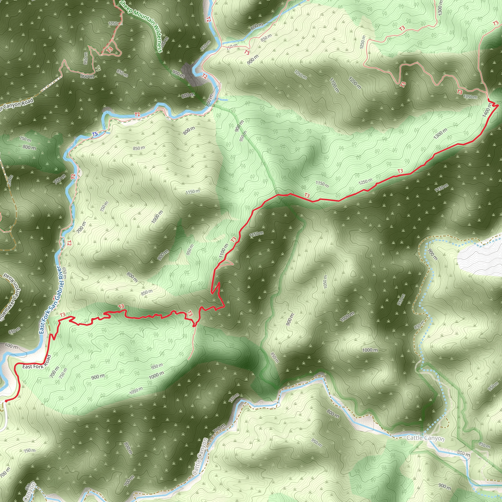 Heaton Flat Trail mobile static map