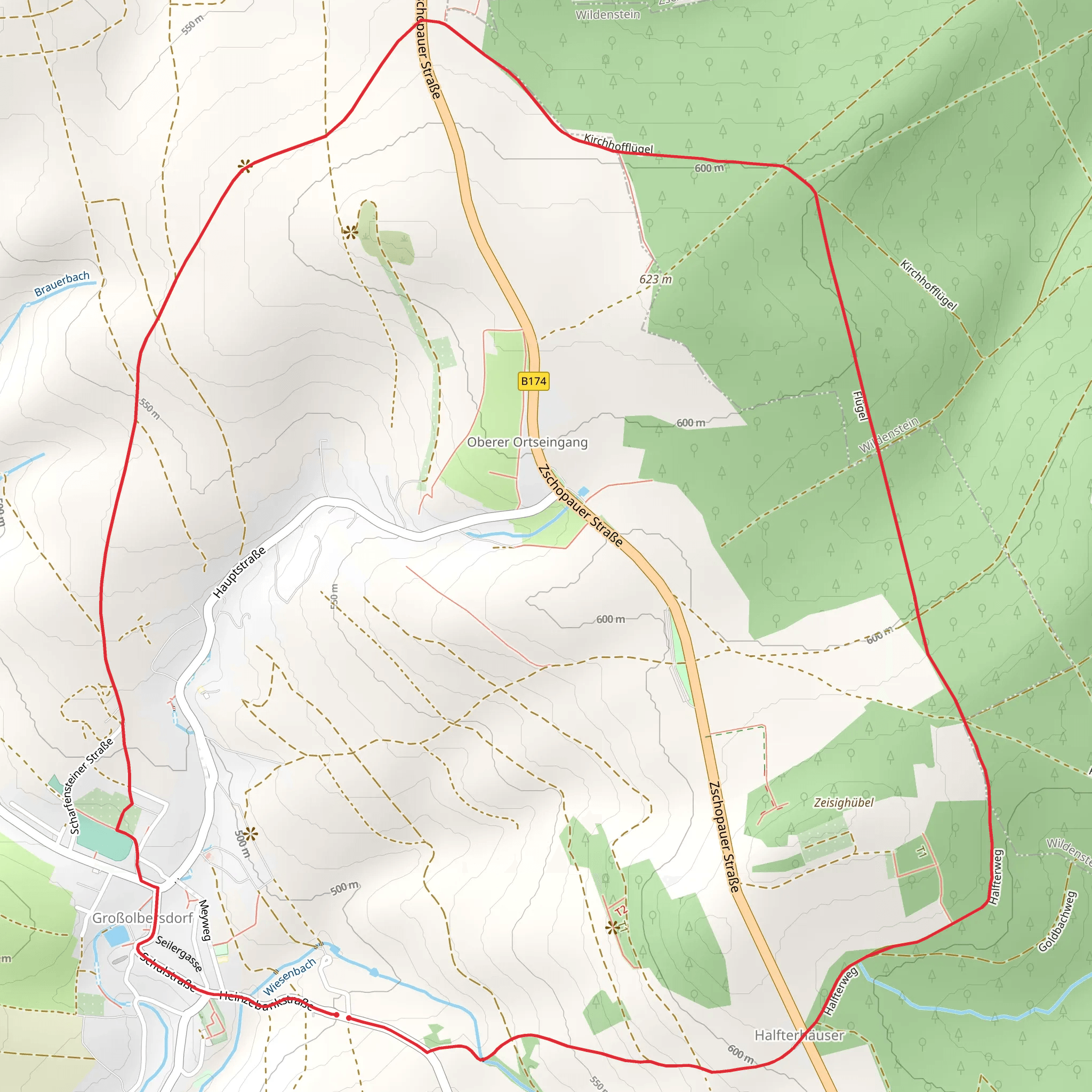 Großolbersdorf Loop mobile static map