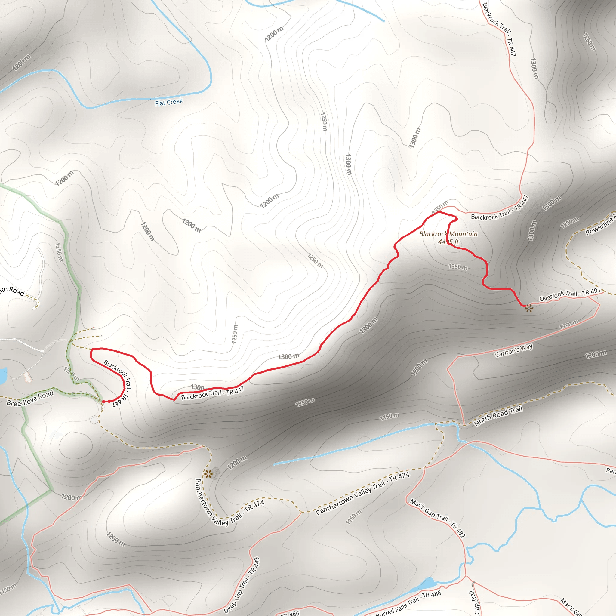 Blackrock Mountain Trail and Overlook Trail mobile static map