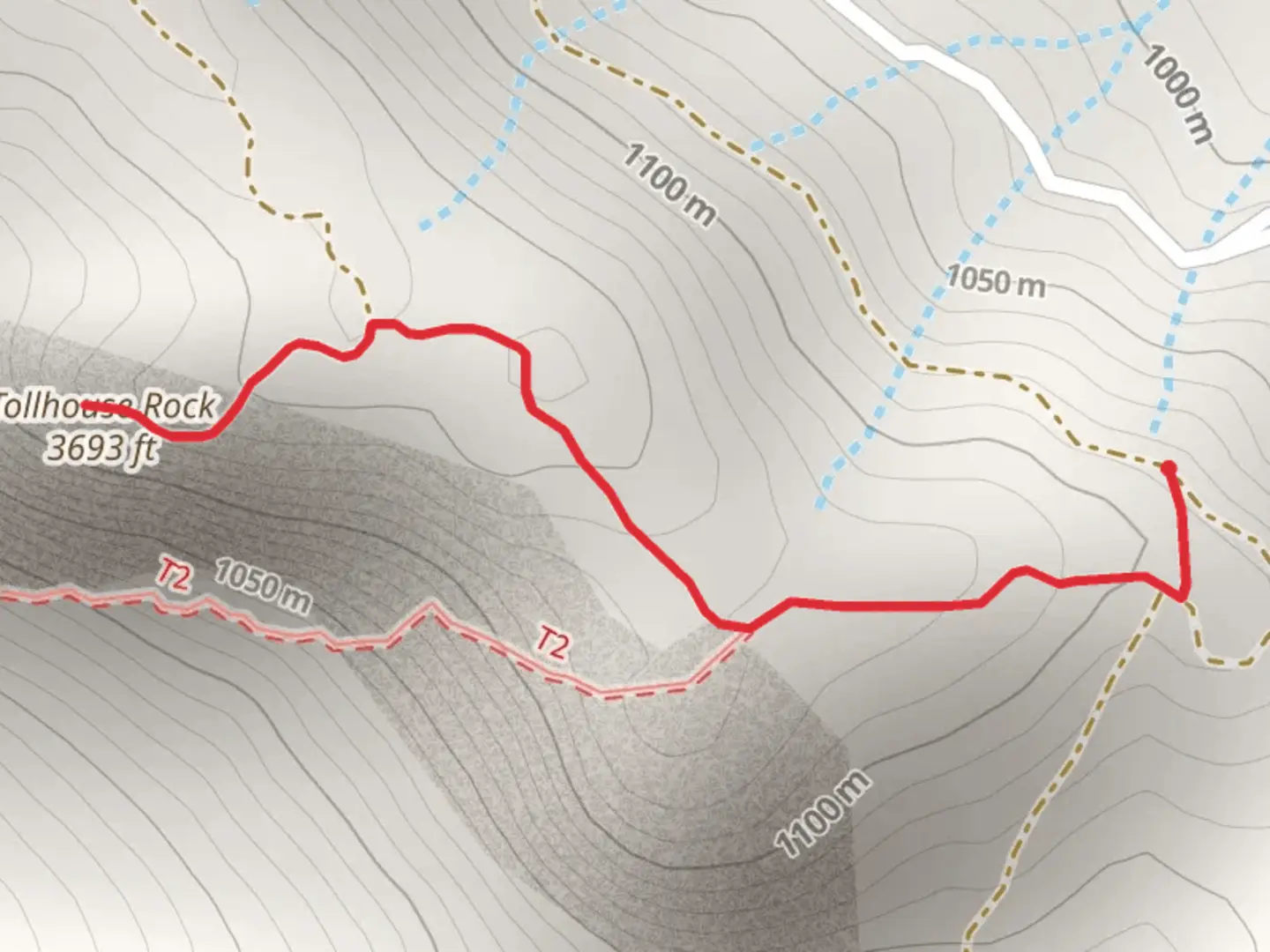 An image depicting the trail Burrough Mountain Road and its surrounding area.