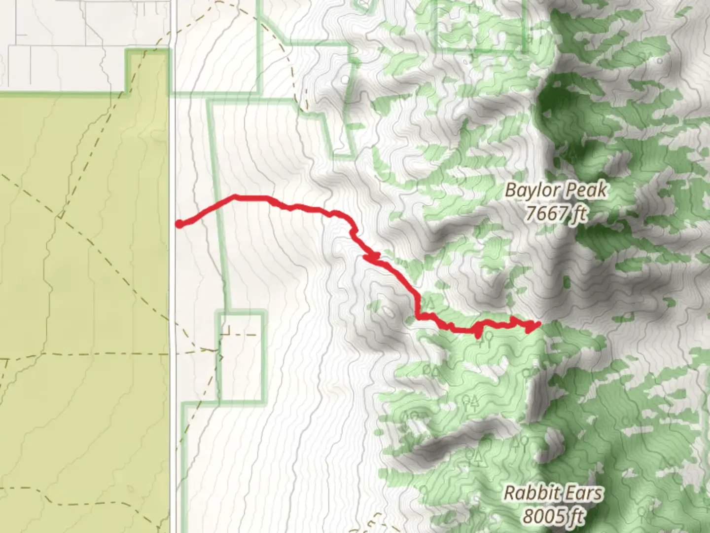 An image depicting the trail Baylor Canyon Pass and its surrounding area.