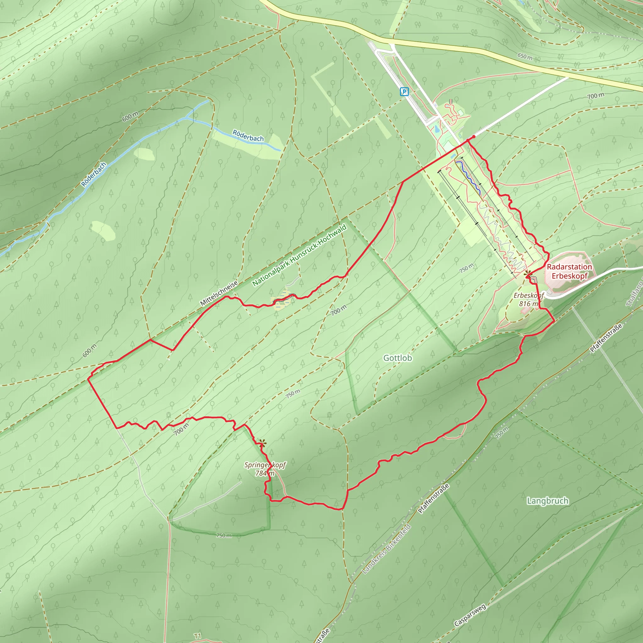 Springenkopf via Traumschleife Gipfelrauschen mobile static map
