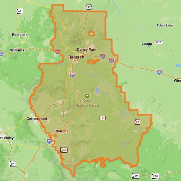 Coconino National Forest mobile static map