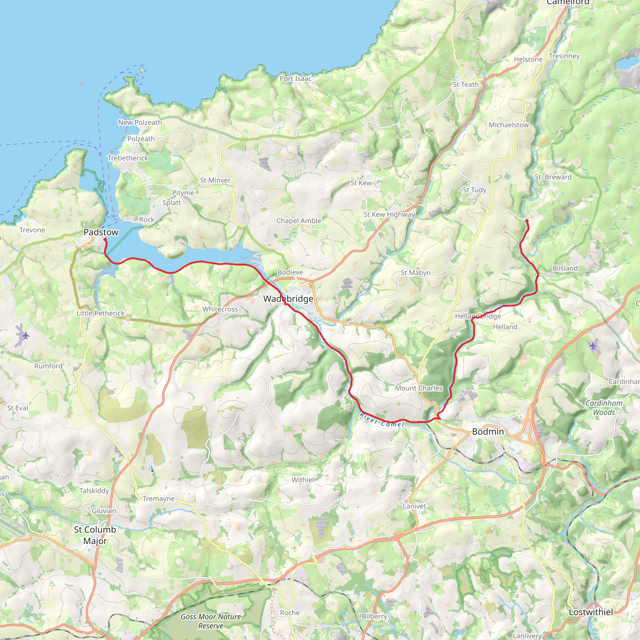 Camel Trail mobile static map