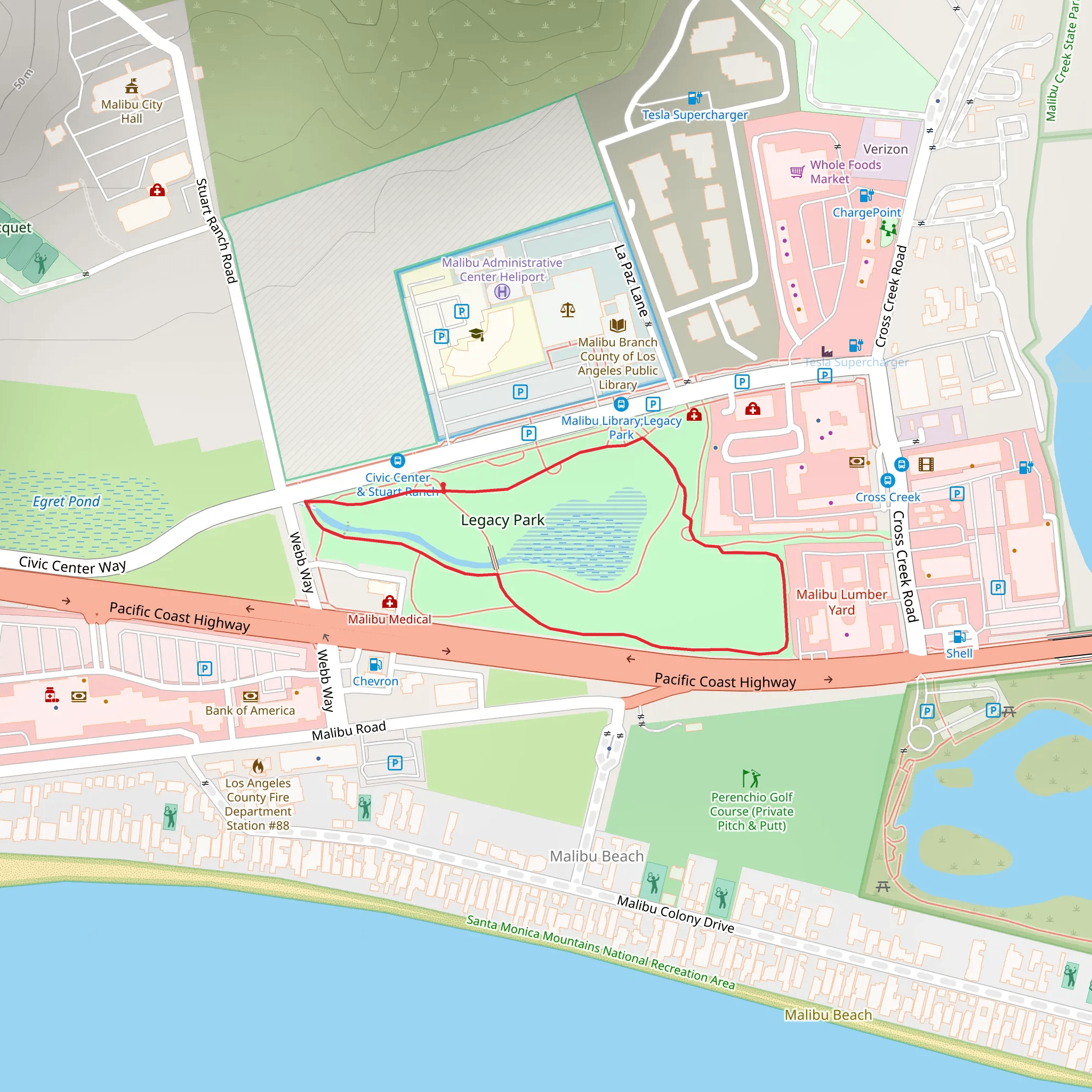 Legacy Park Loop mobile static map