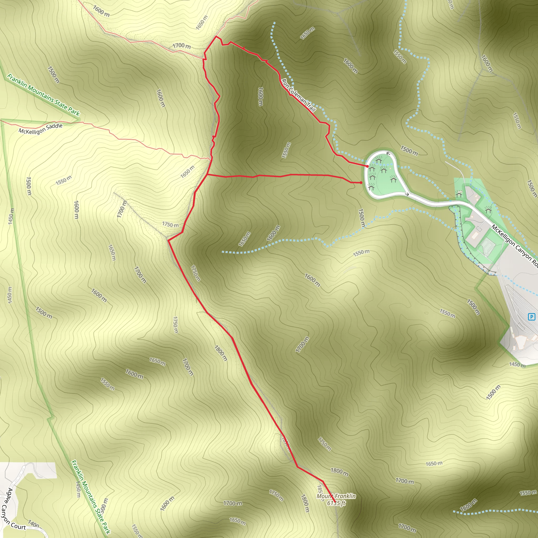 Mount Franklin mobile static map