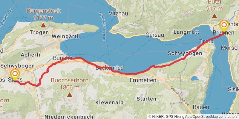 Camino Rankweil-Geneva stage 8 Map