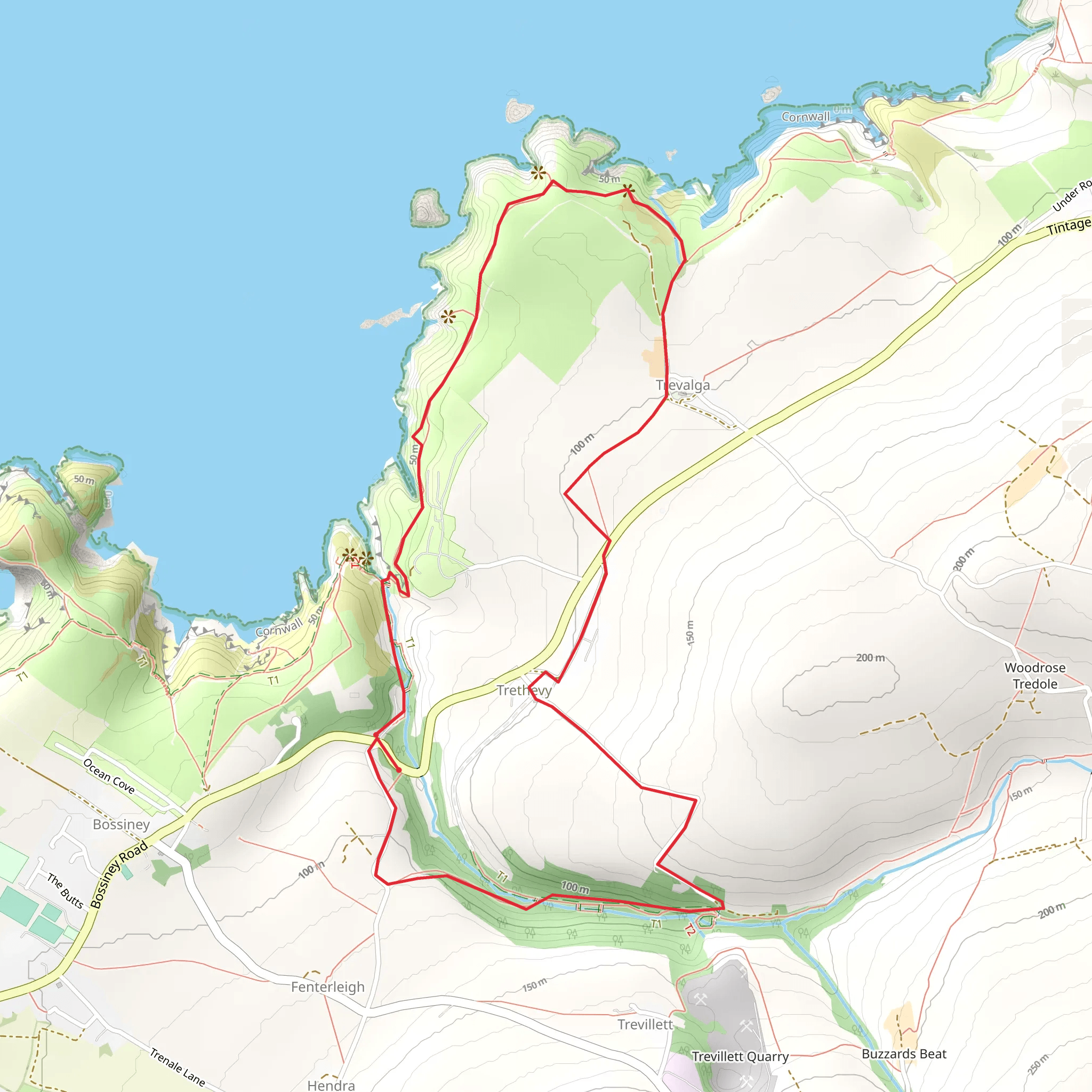 Rocky Valley Trail mobile static map