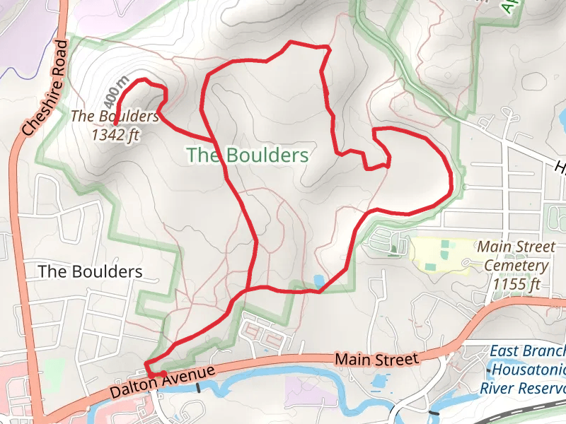 The Boulders Hill Loop via Red Trail