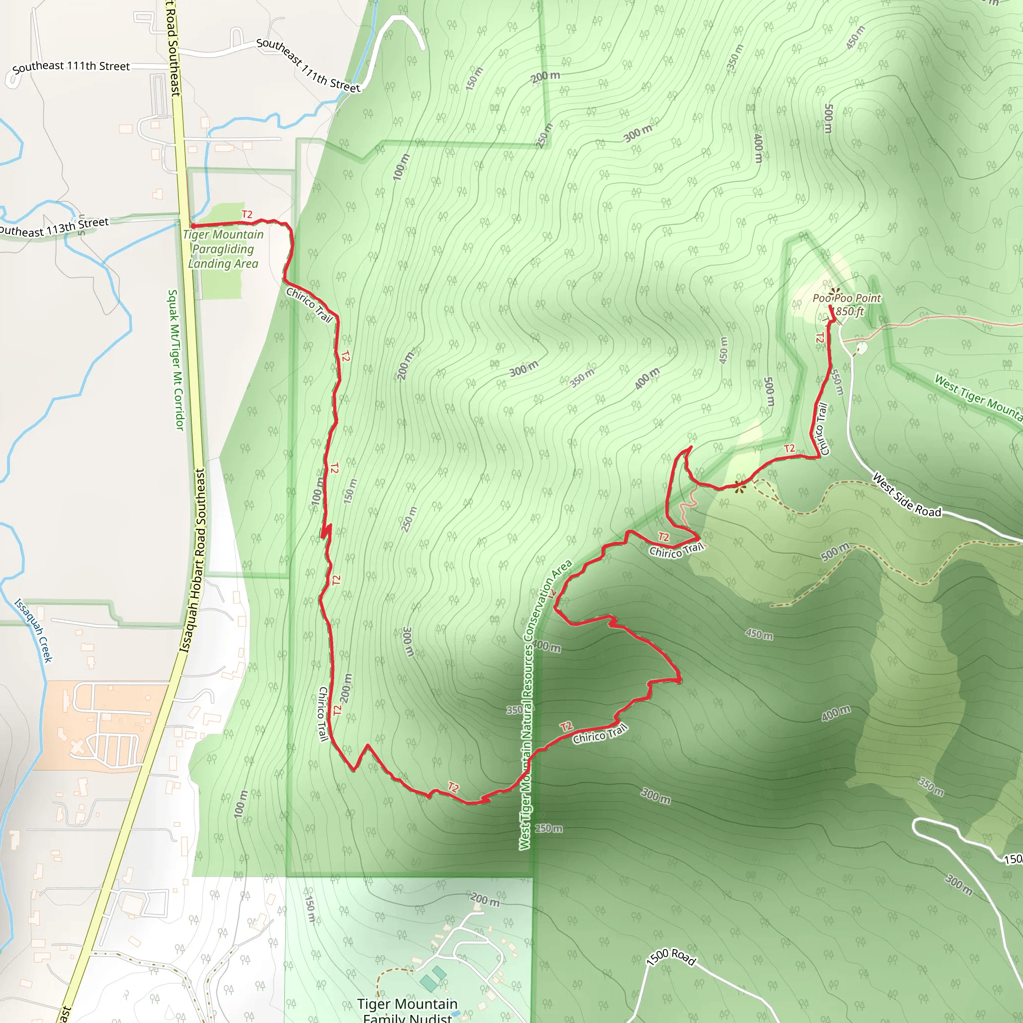 Poo-Poo Point via Chirico Trail mobile static map