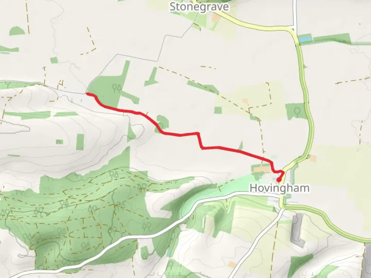 An image depicting the trail Cawton Shares Plantation from Hovingham and its surrounding area.