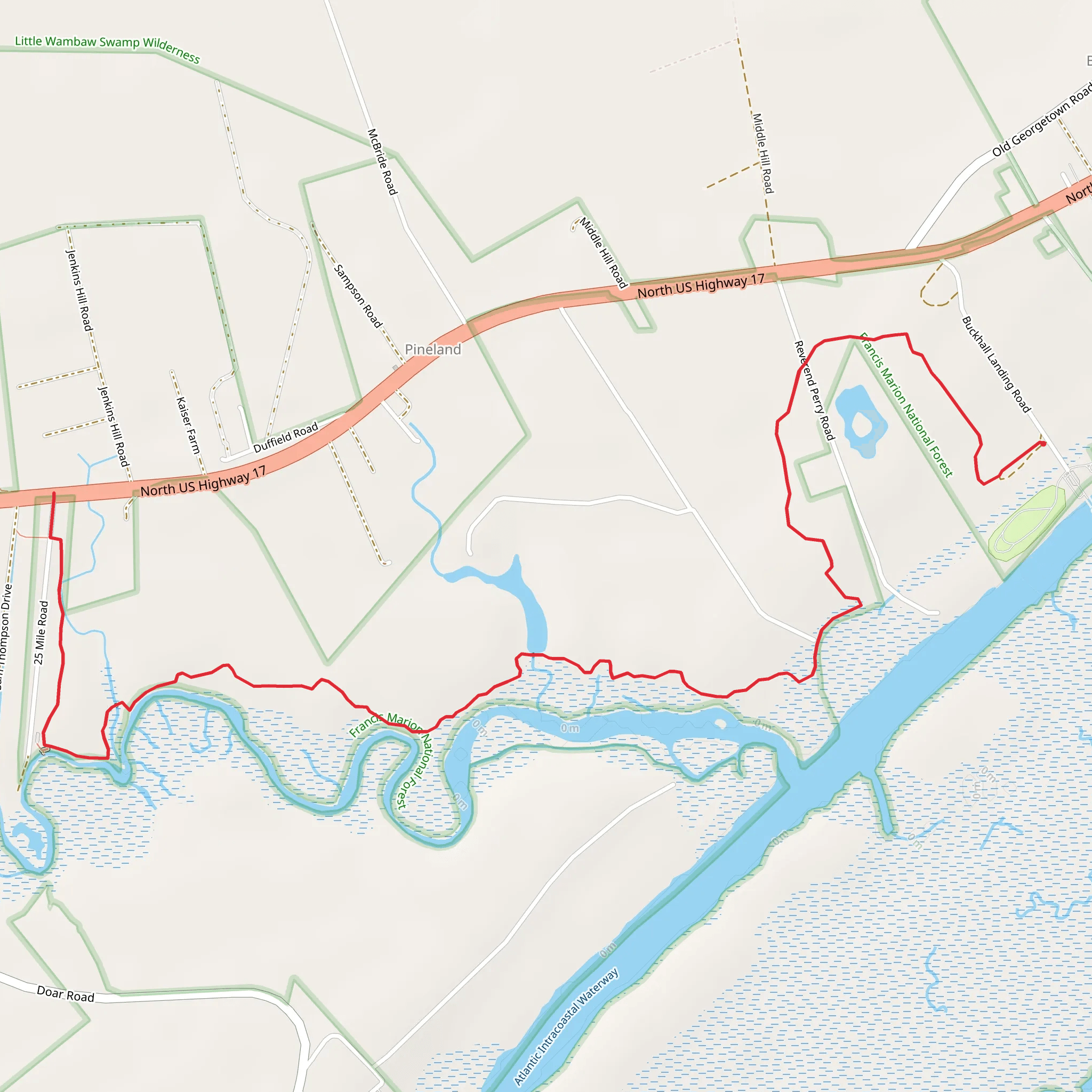 Awendaw Passage Trail mobile static map
