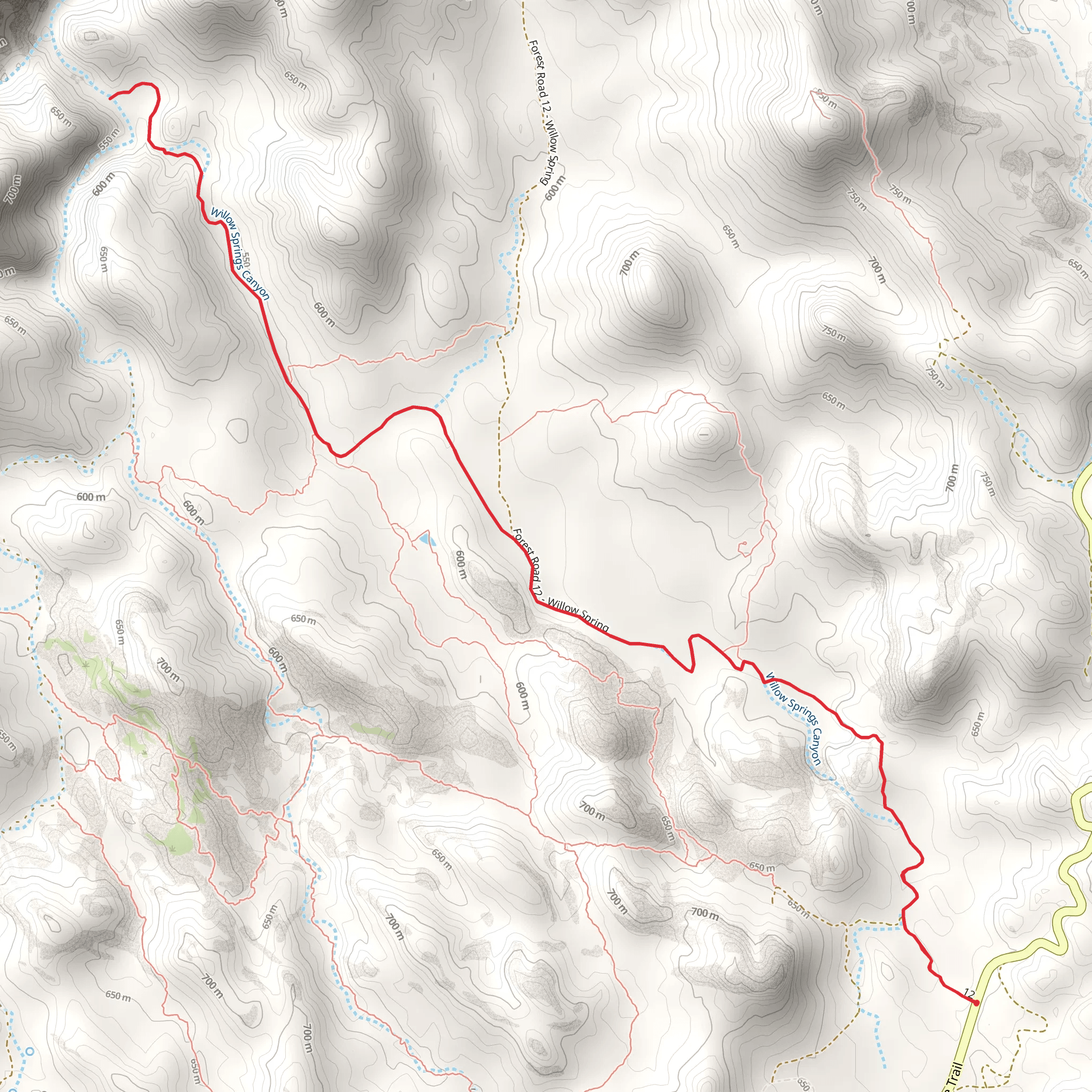 Willow Springs Canyon mobile static map