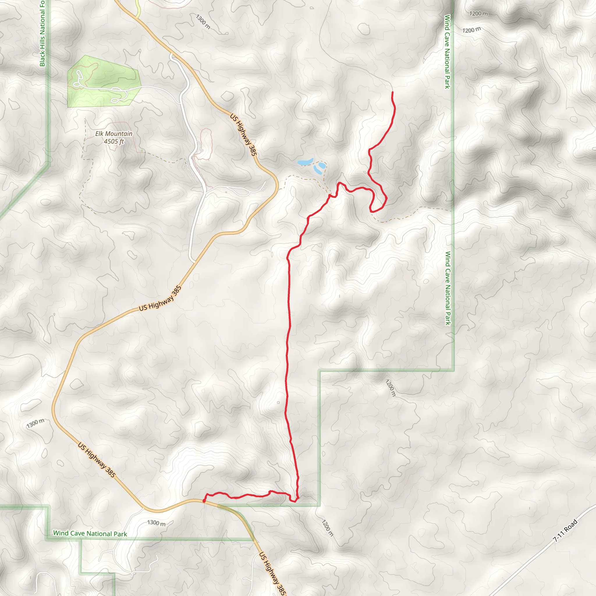 East Bison Flats Trail mobile static map