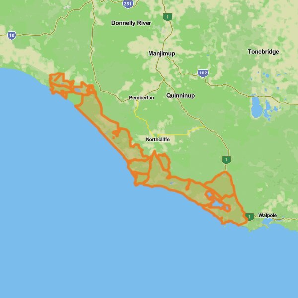D'Entrecasteaux National Park mobile static map