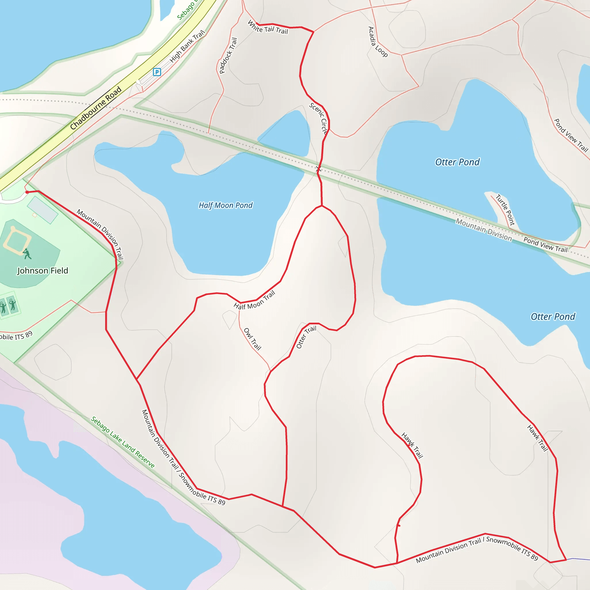 Otter Pond - Half Moon Pond Loop mobile static map