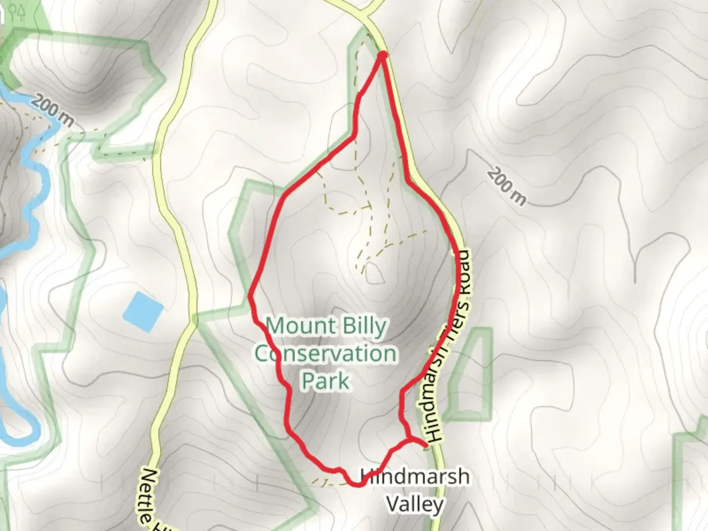 An image depicting the trail Mt Billy Track and its surrounding area.