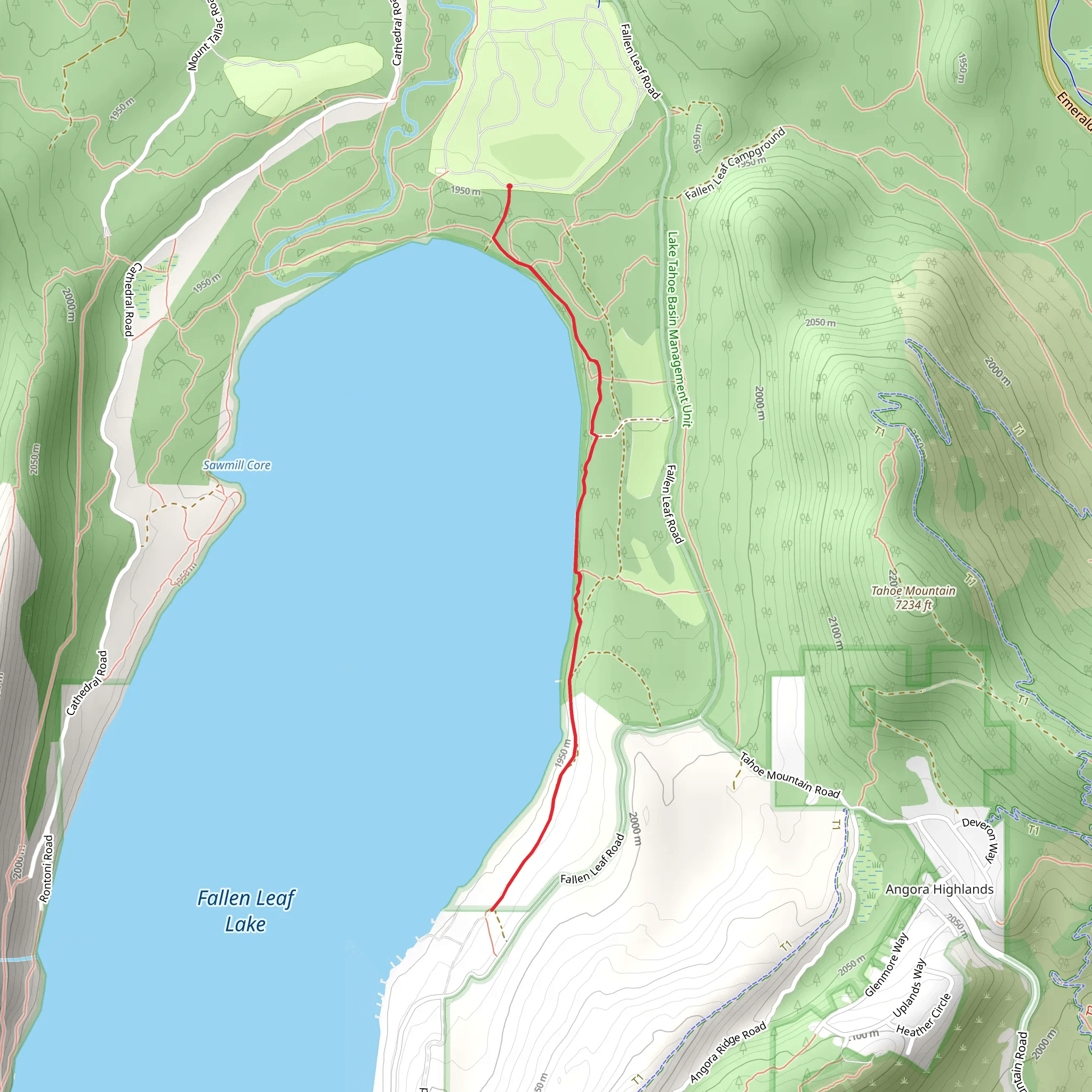 Fallen Leaf Lake mobile static map