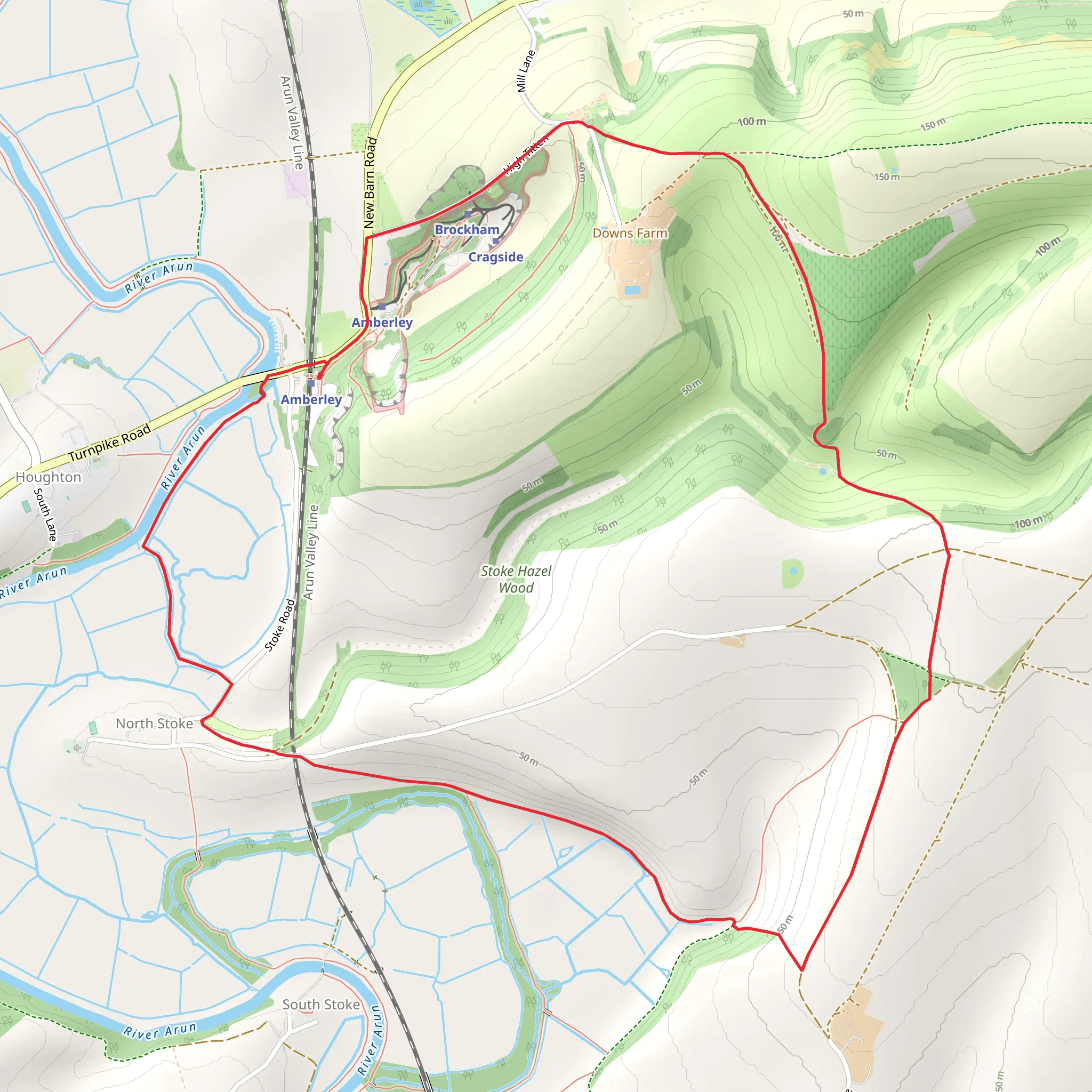 Amberley Museum and North Stoke Loop mobile static map