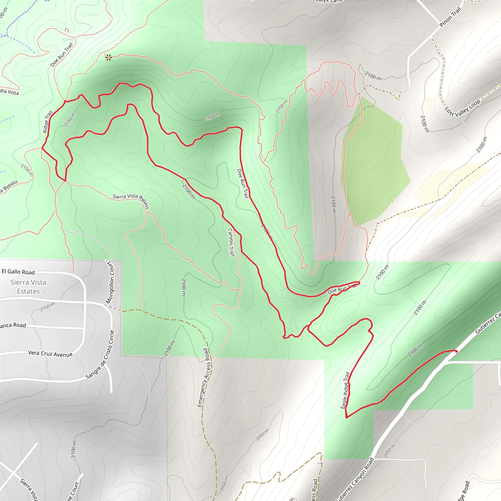Gutierrez Canyon - Milne Open Space - Doe Run Trail mobile static map