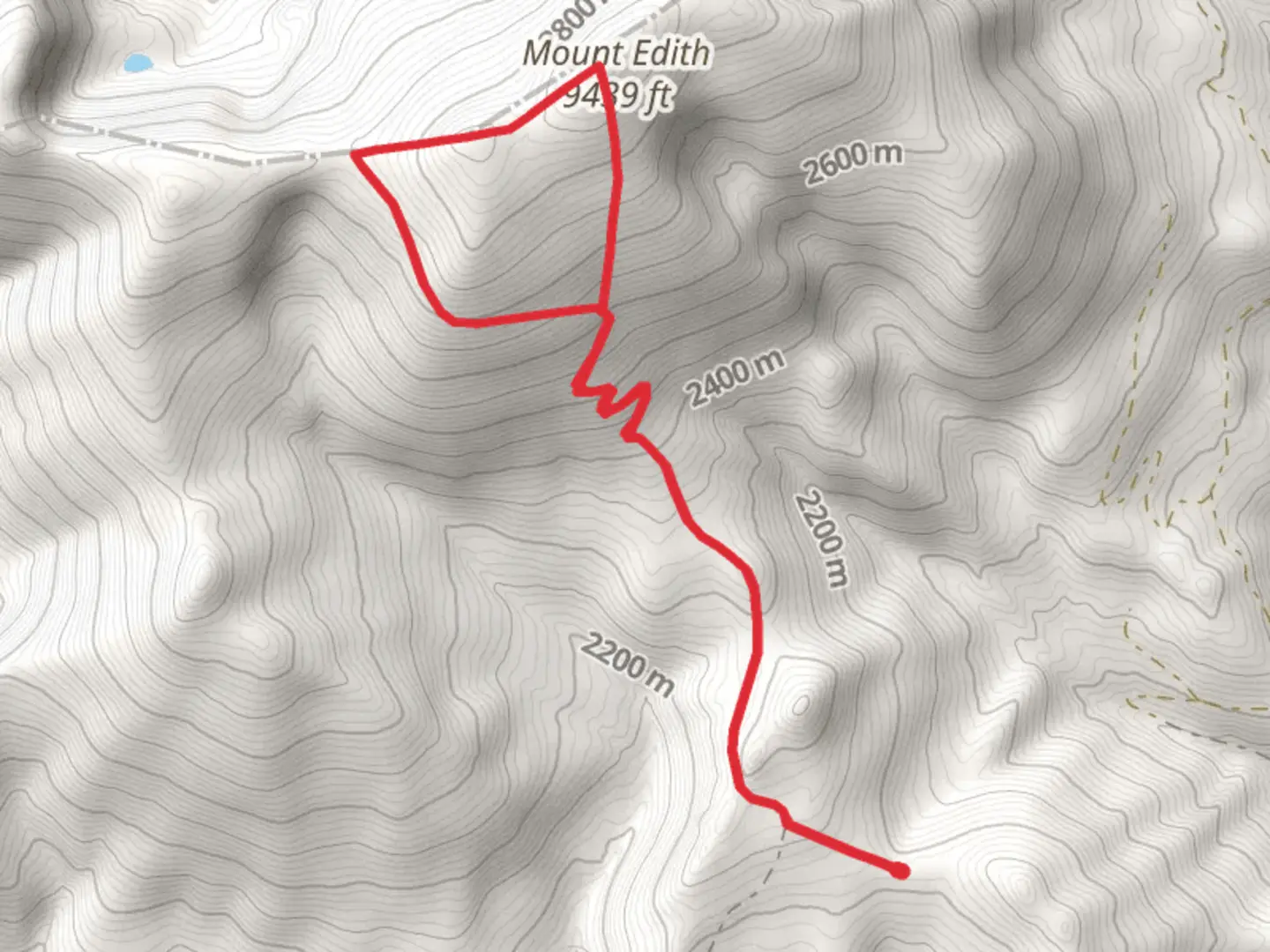 An image depicting the trail Mount Edith and its surrounding area.