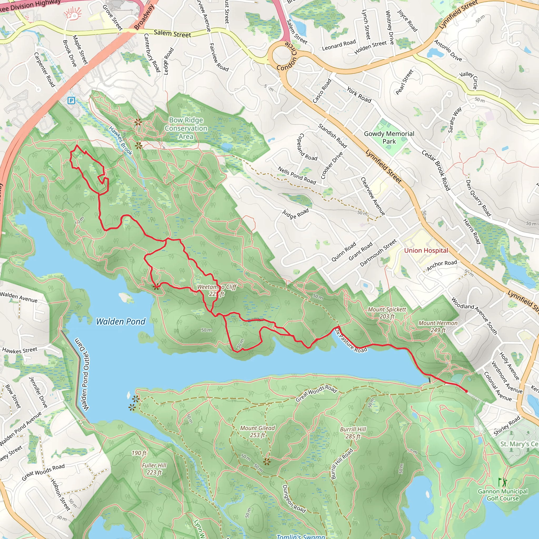 Mount Hermon - Weetamoo Cliff Loop mobile static map