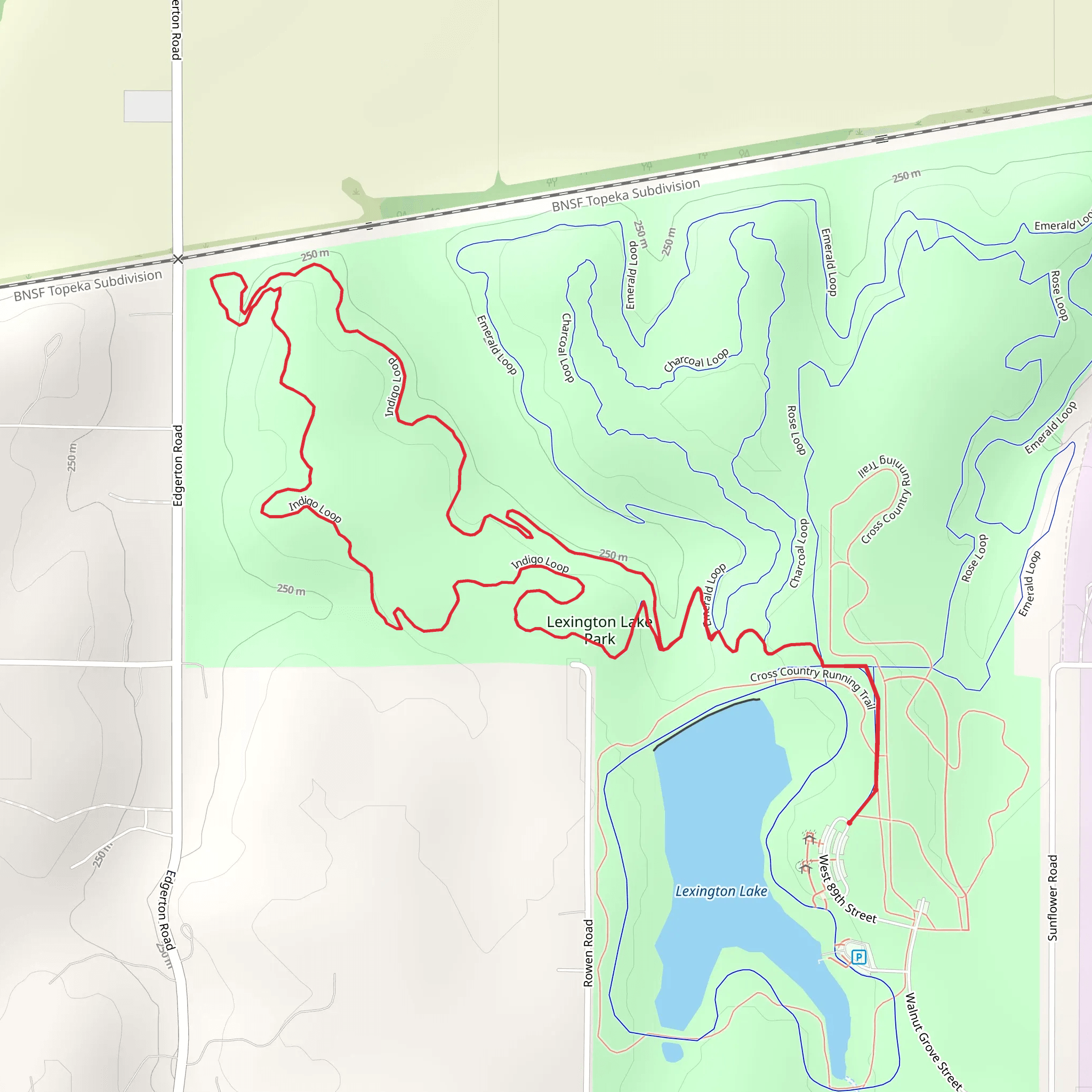 Lexington Lake Park and Indigo Loop mobile static map
