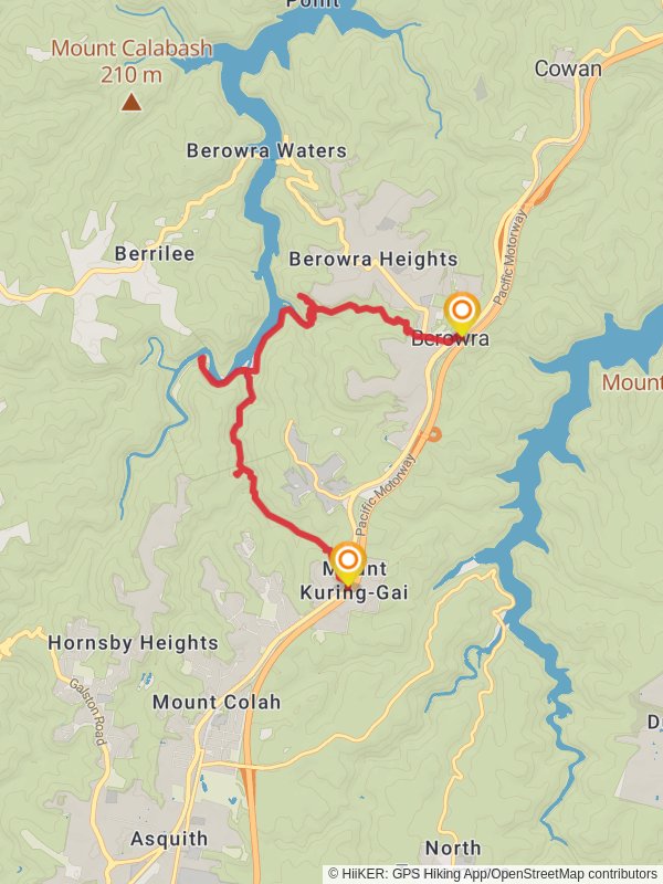 Mt Kuringgai to Berowra via Crosslands Hornsby New South Wales