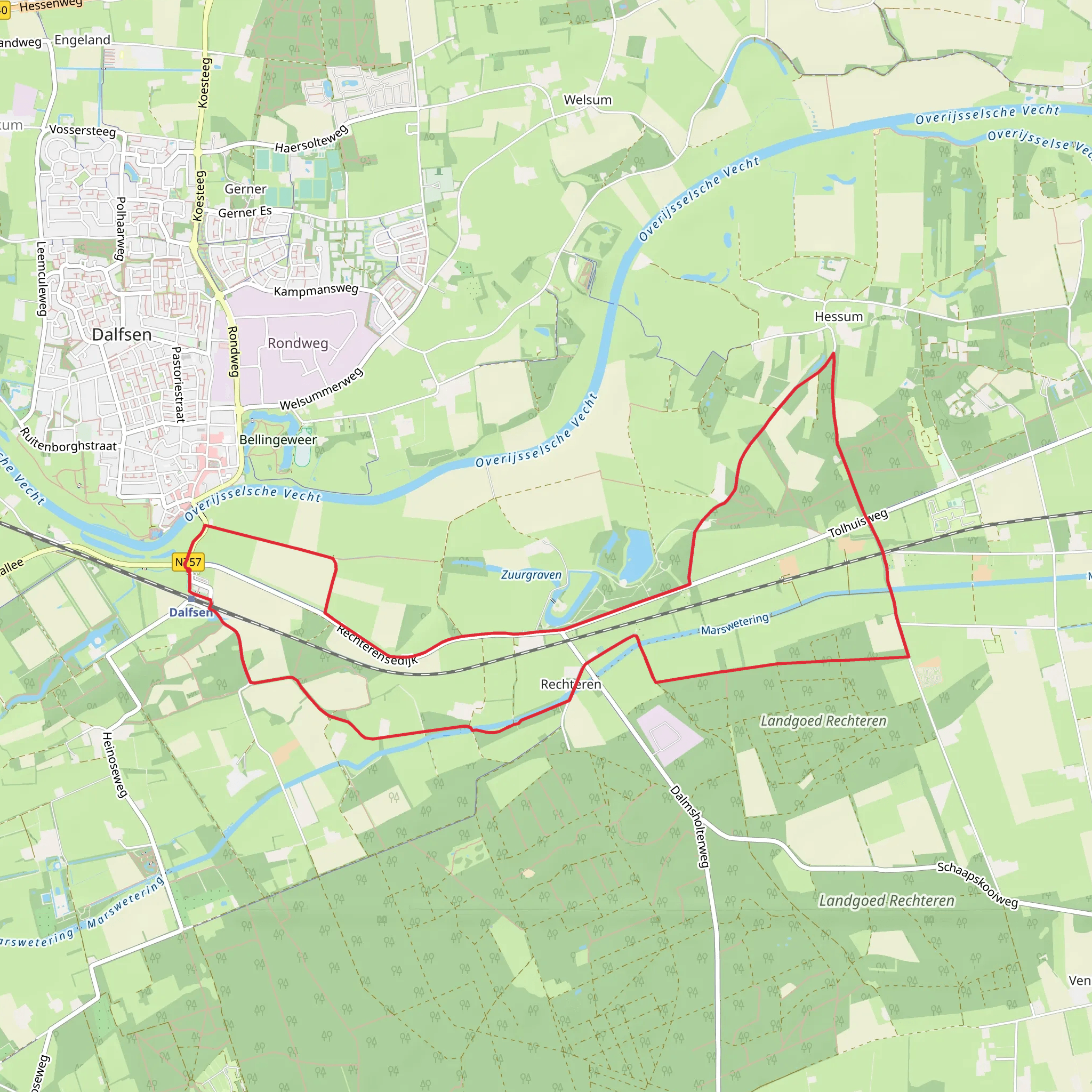 Rechterensedijk and Markeweg mobile static map